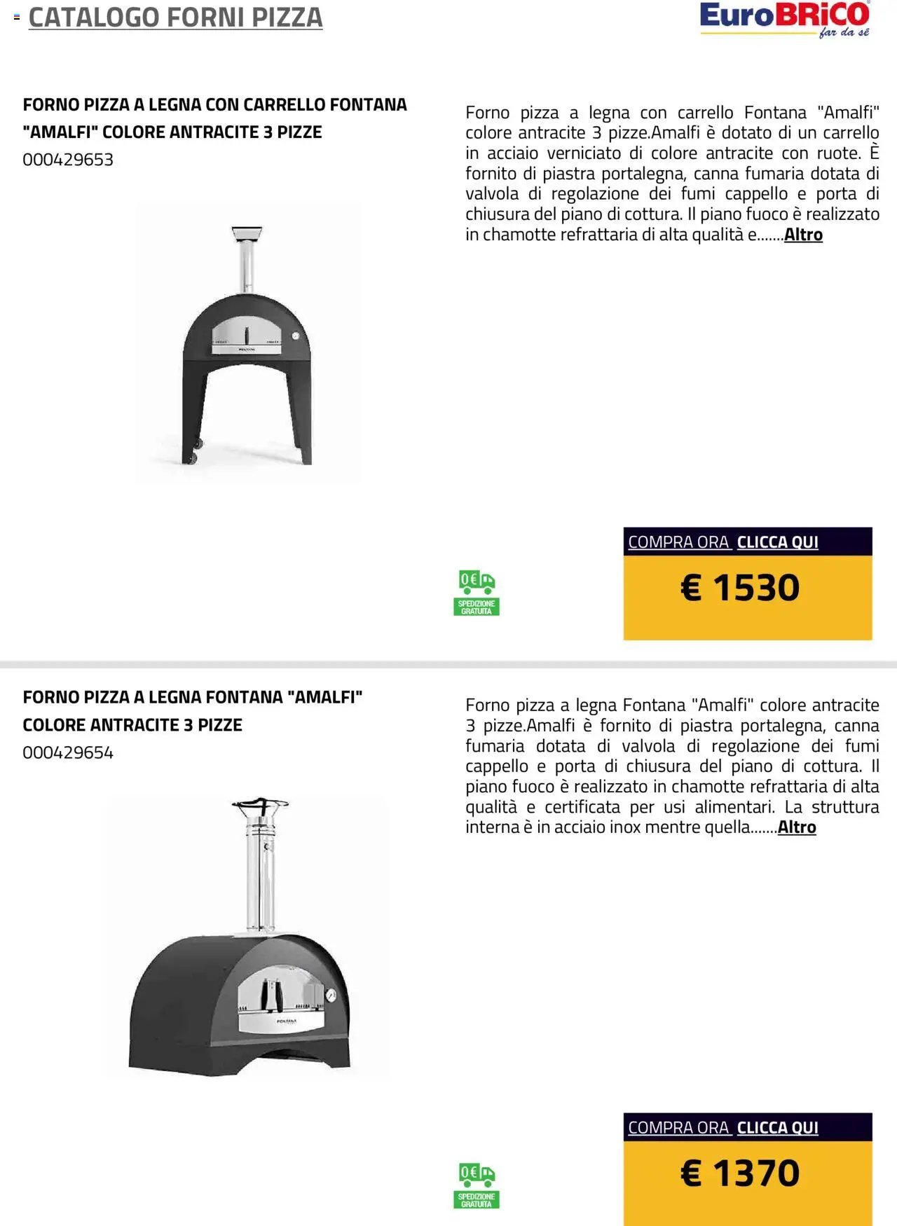 Eurobrico Forni Pizza catalogo