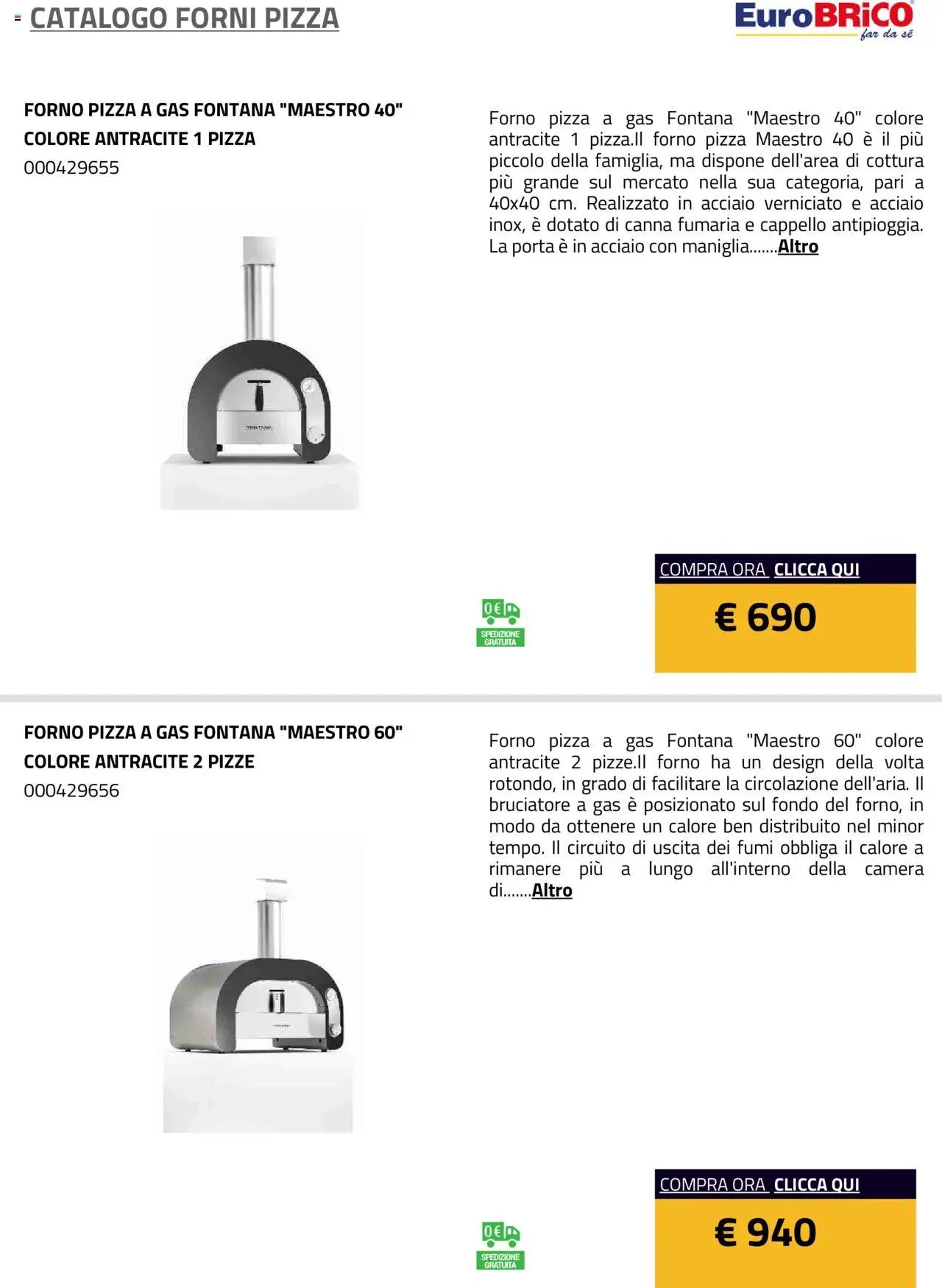 Eurobrico Forni Pizza catalogo