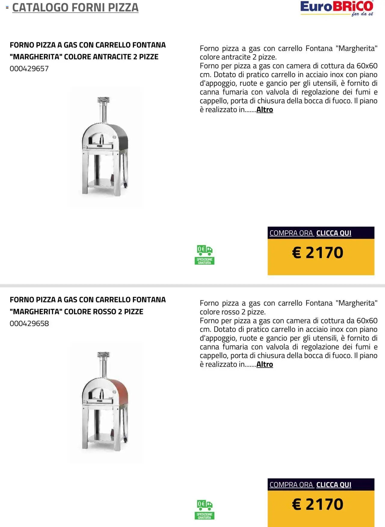 Eurobrico Forni Pizza catalogo