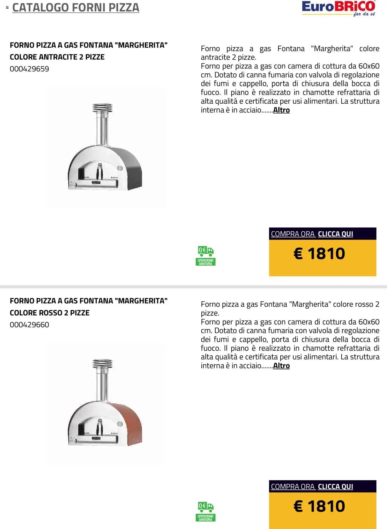 Eurobrico Forni Pizza catalogo
