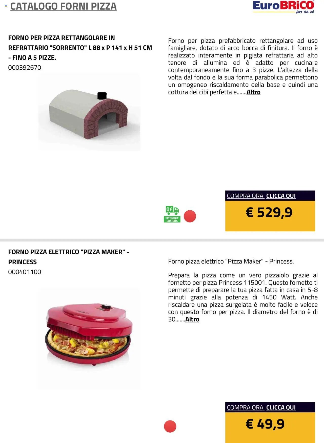 Eurobrico Forni Pizza catalogo