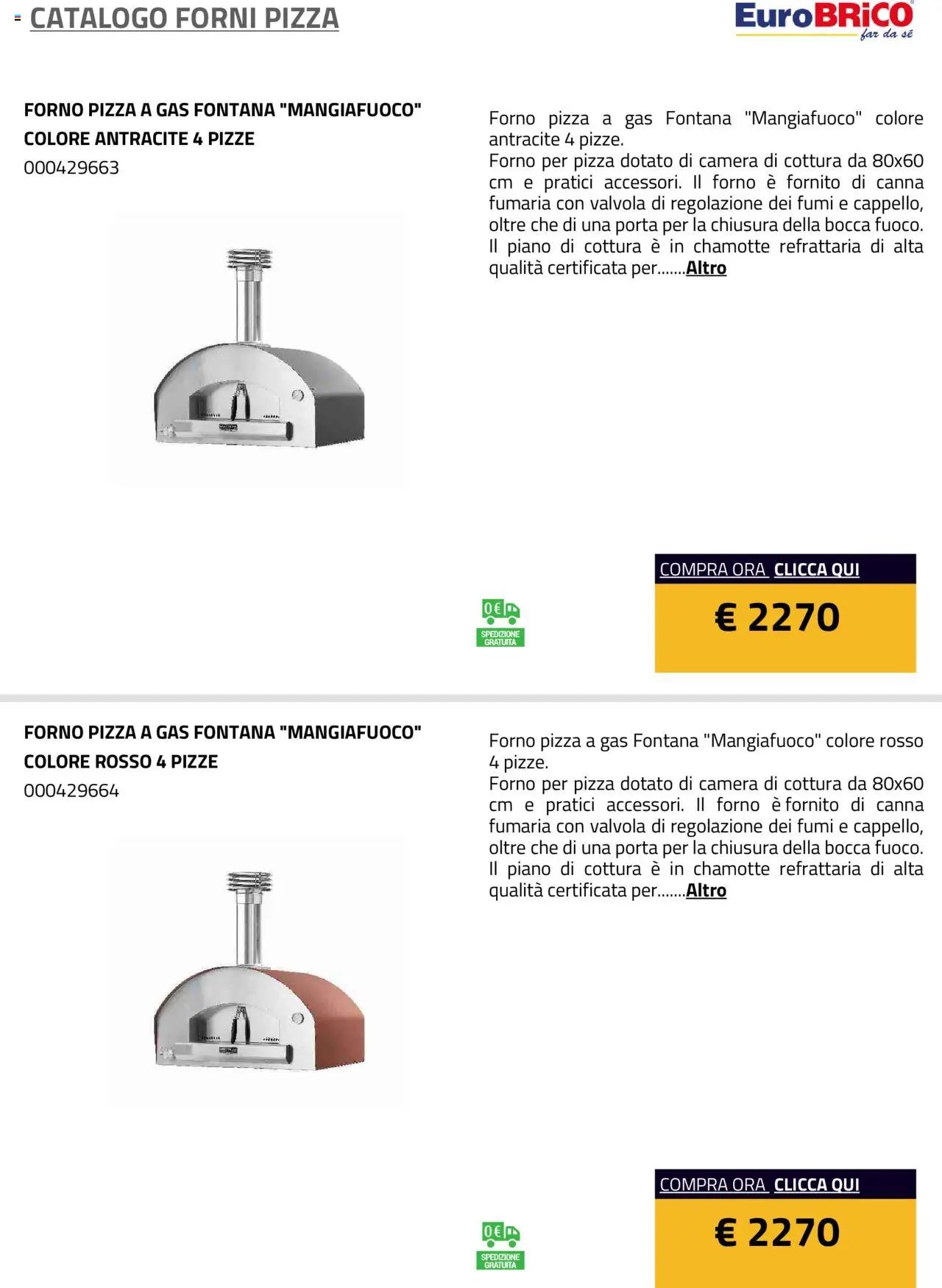 Eurobrico Forni Pizza catalogo