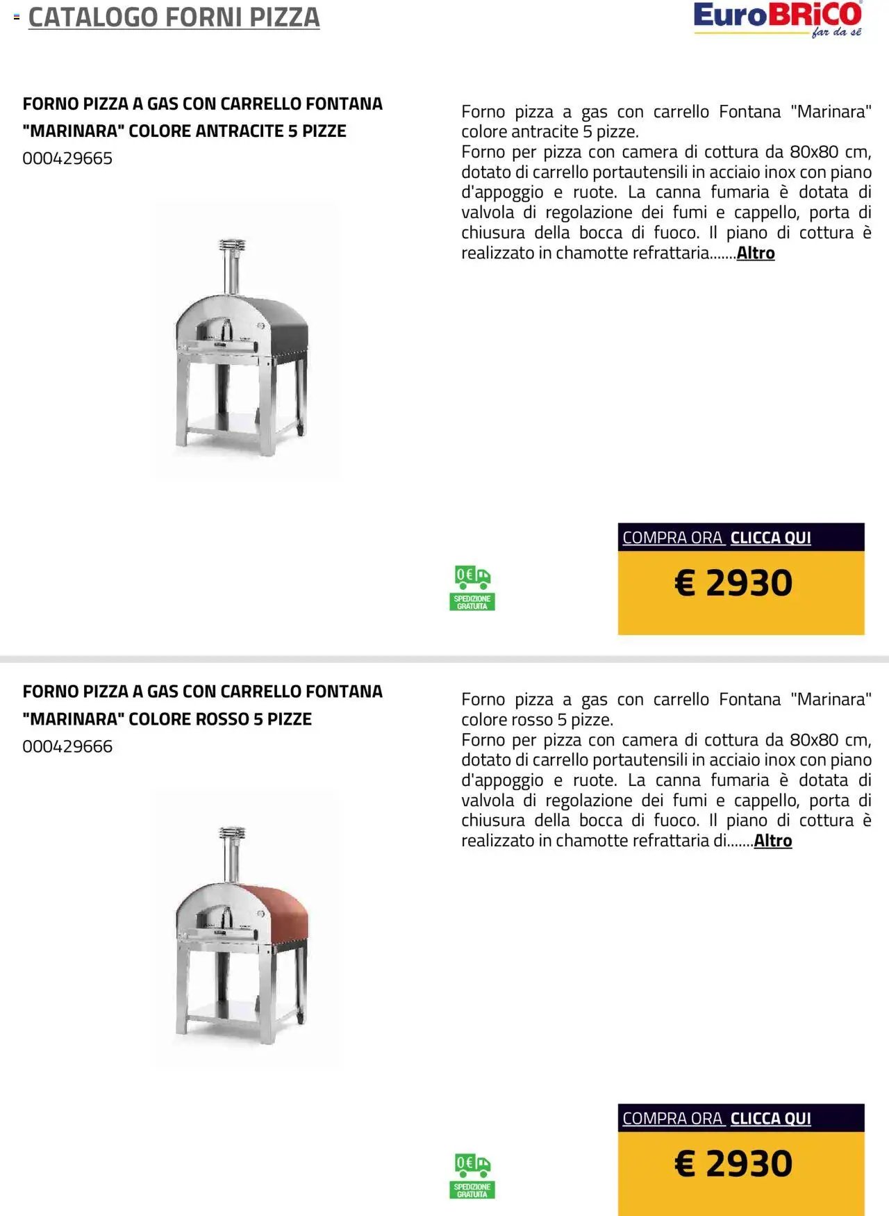 Eurobrico Forni Pizza catalogo