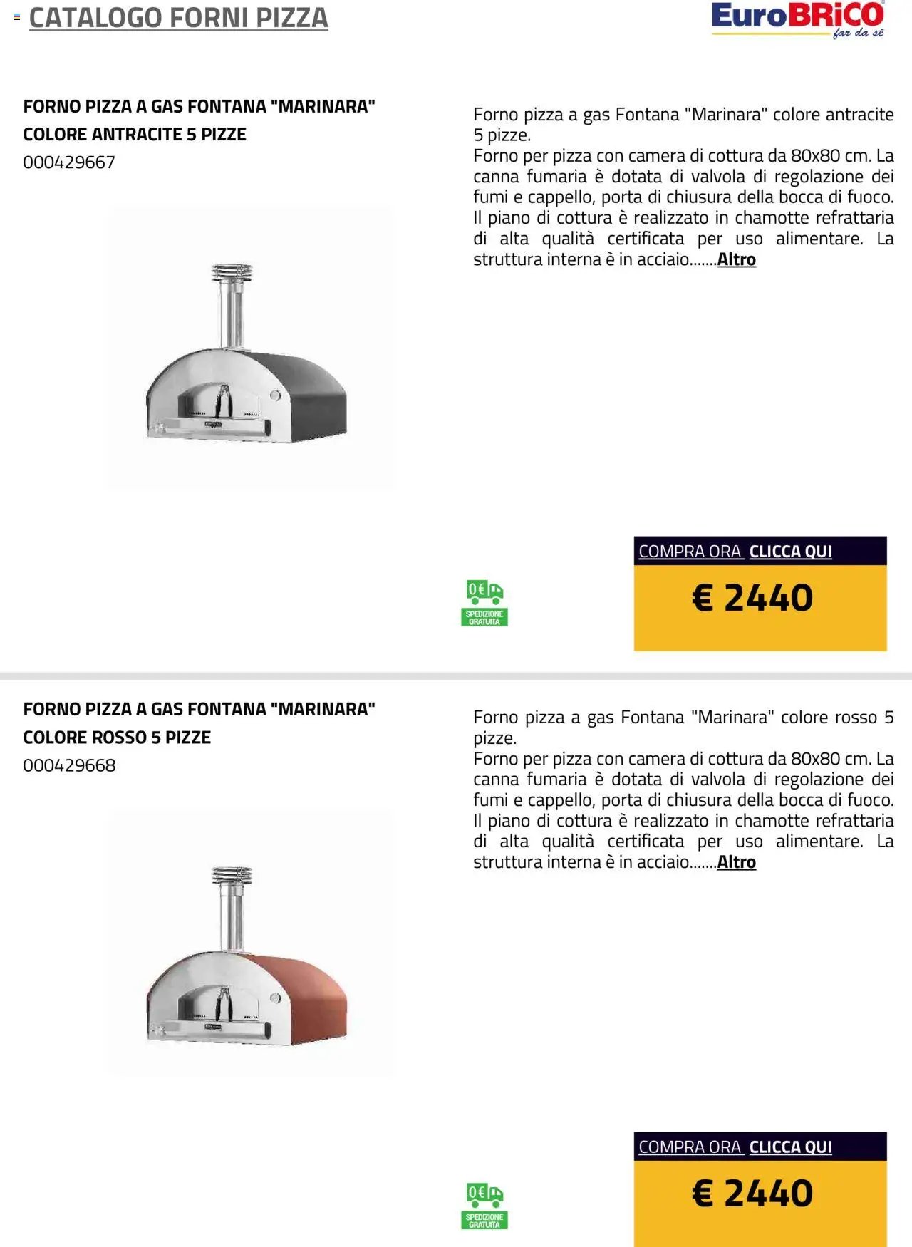 Eurobrico Forni Pizza catalogo