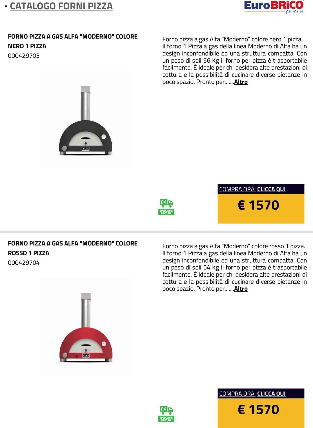 Eurobrico Forni Pizza catalogo