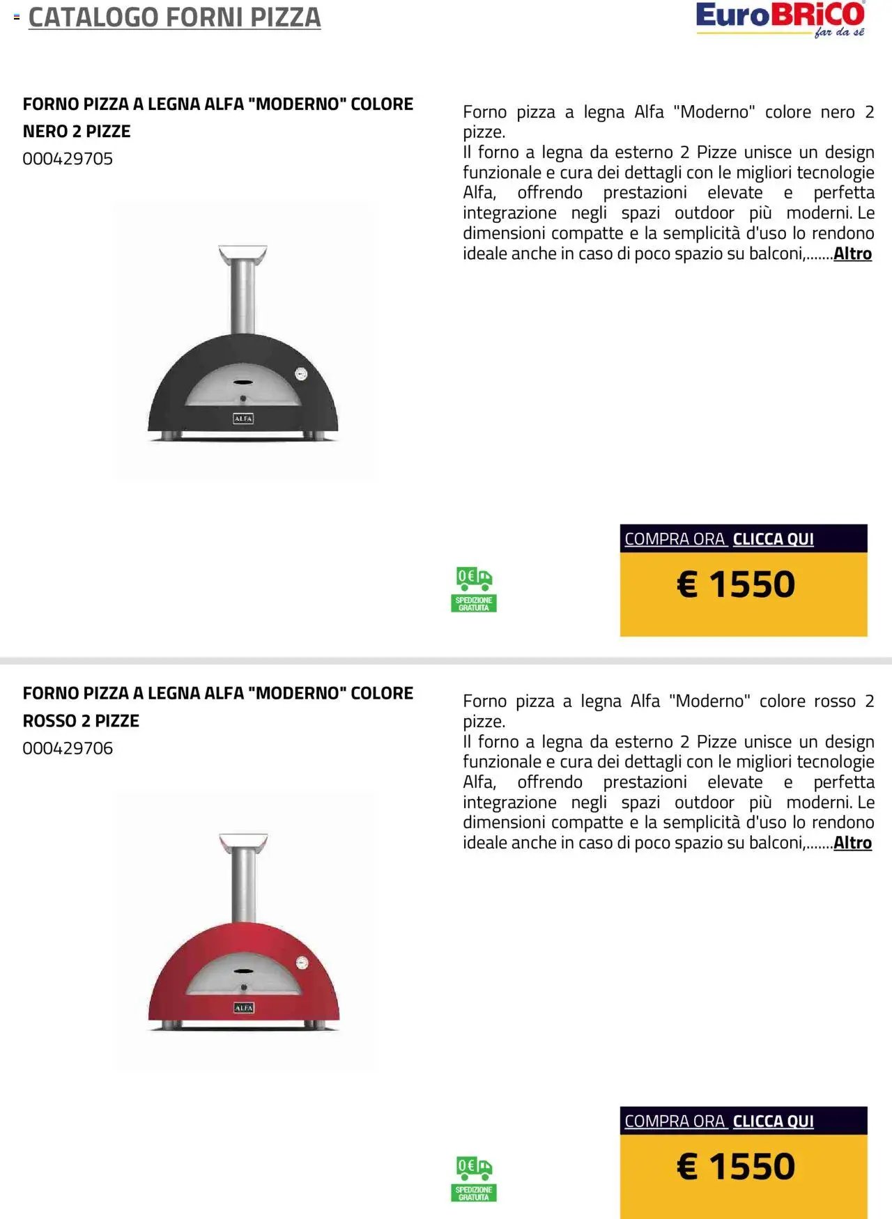 Eurobrico Forni Pizza catalogo