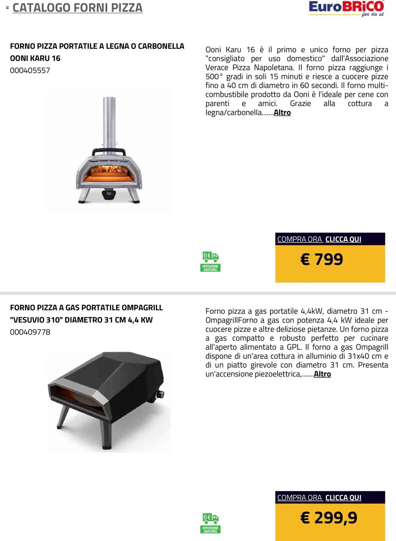 Eurobrico Forni Pizza catalogo