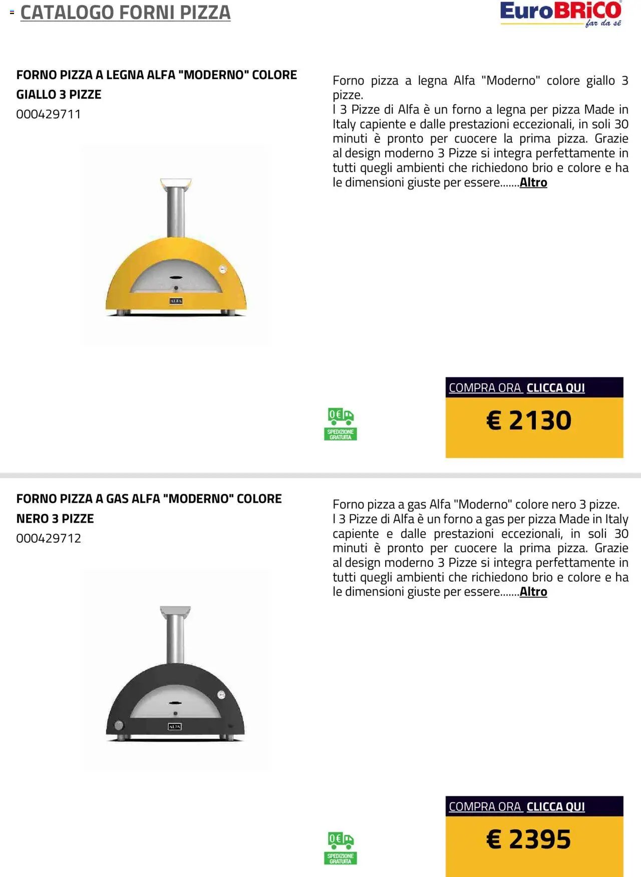 Eurobrico Forni Pizza catalogo
