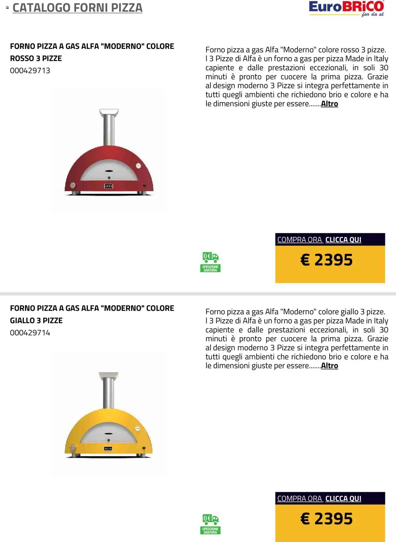 Eurobrico Forni Pizza catalogo