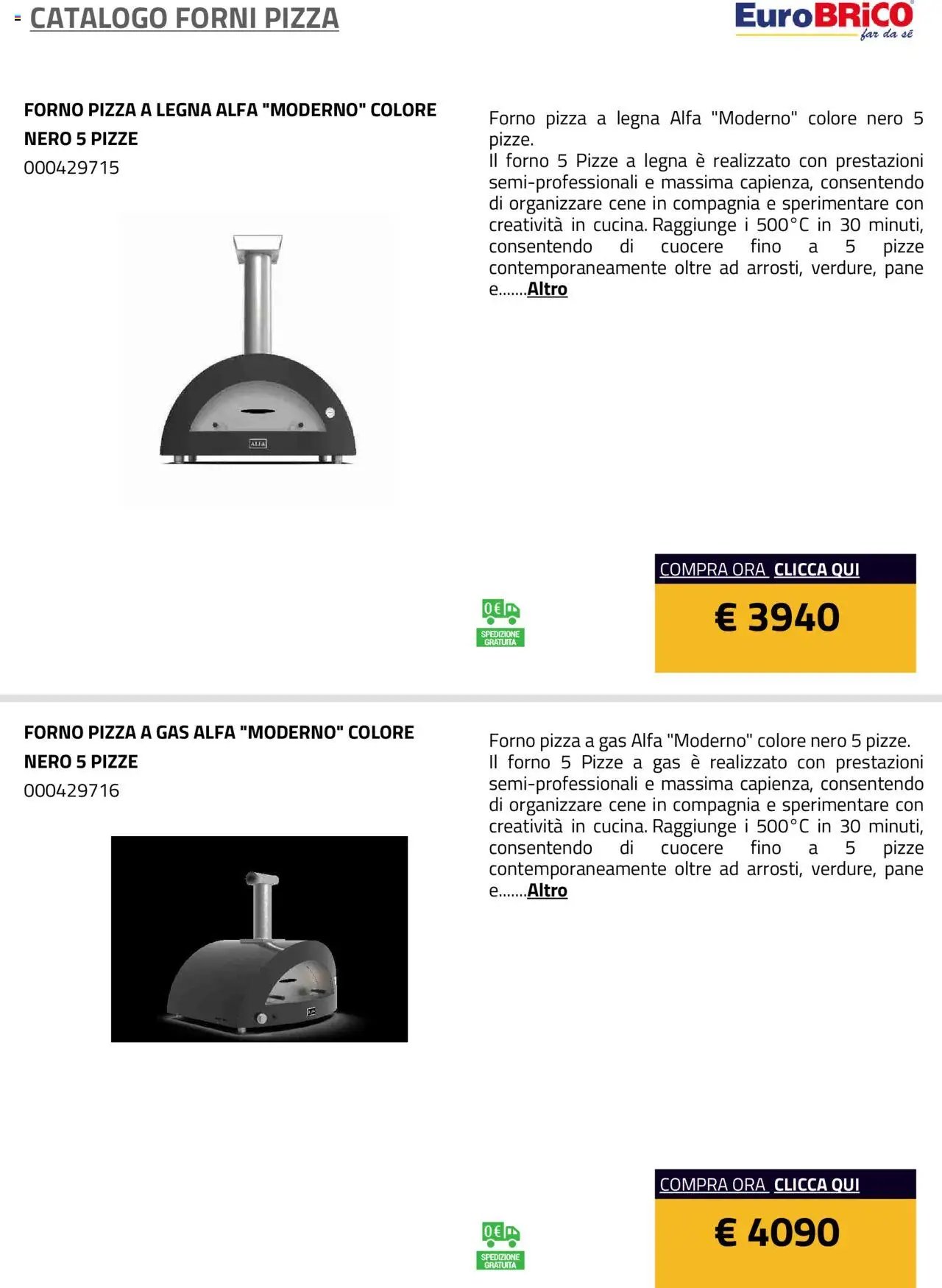 Eurobrico Forni Pizza catalogo