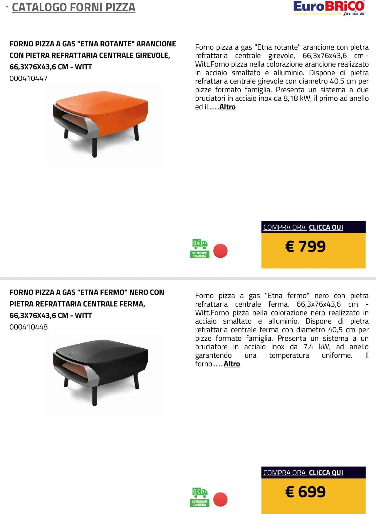 Eurobrico Forni Pizza catalogo