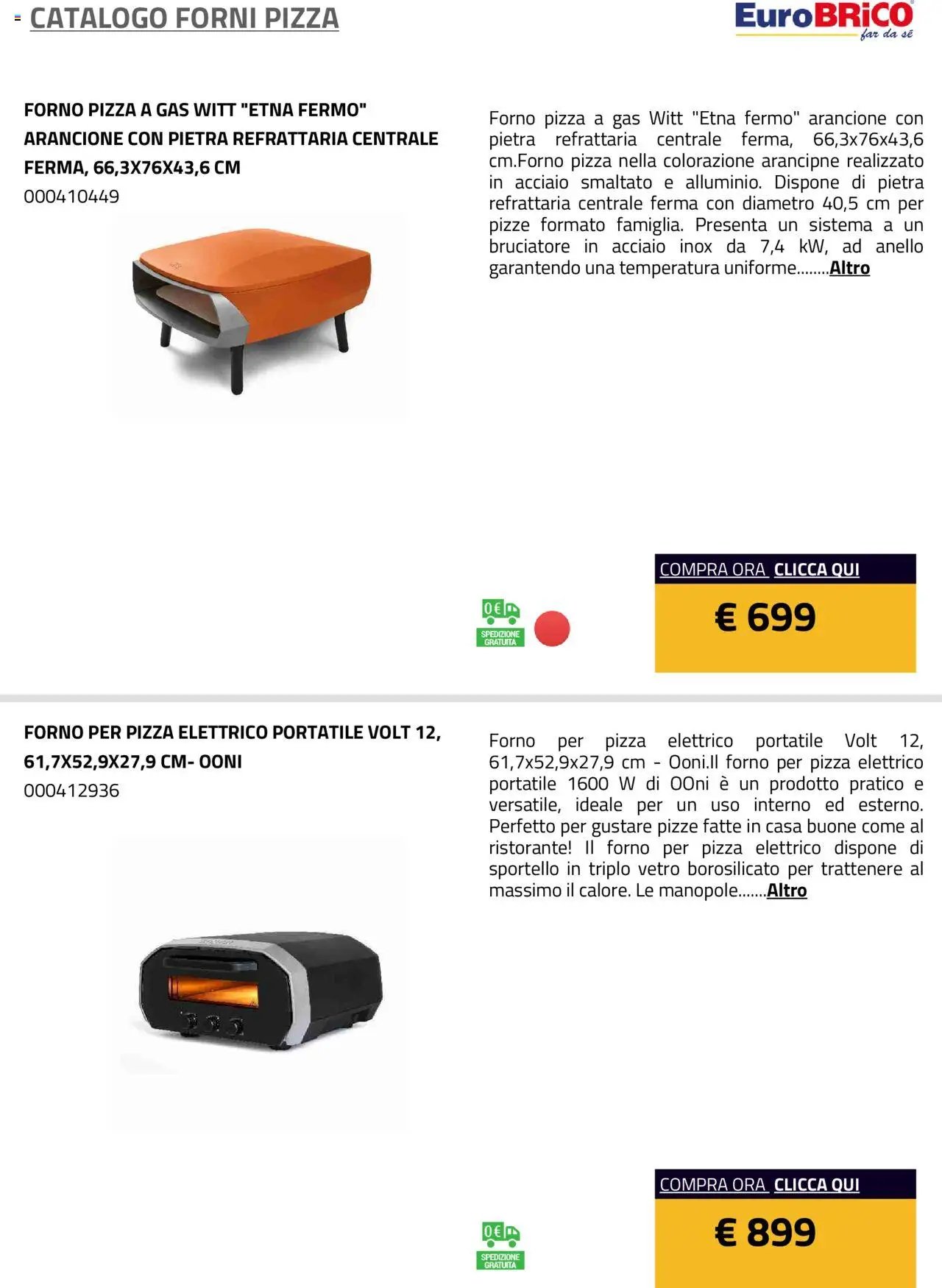 Eurobrico Forni Pizza catalogo