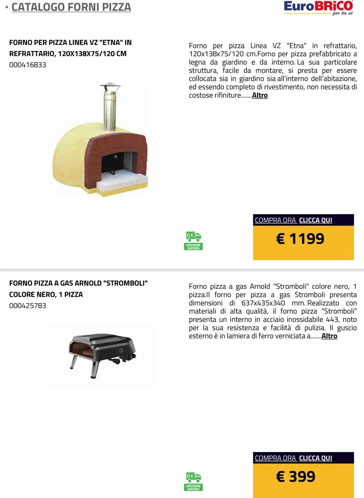 Eurobrico Forni Pizza catalogo