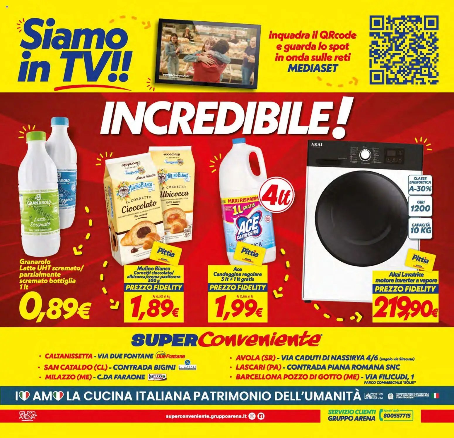 SuperConveniente volantino Caltanissetta, San Cataldo, Avola, Lascari, Milazzo, Barcellona