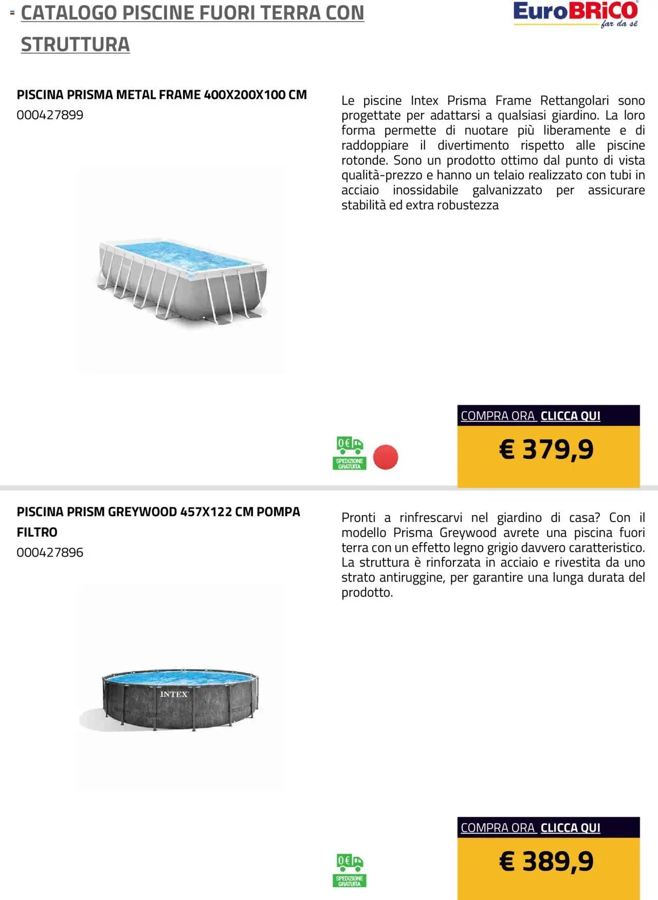Eurobrico Piscine Fuori Terra con Struttura catalogo