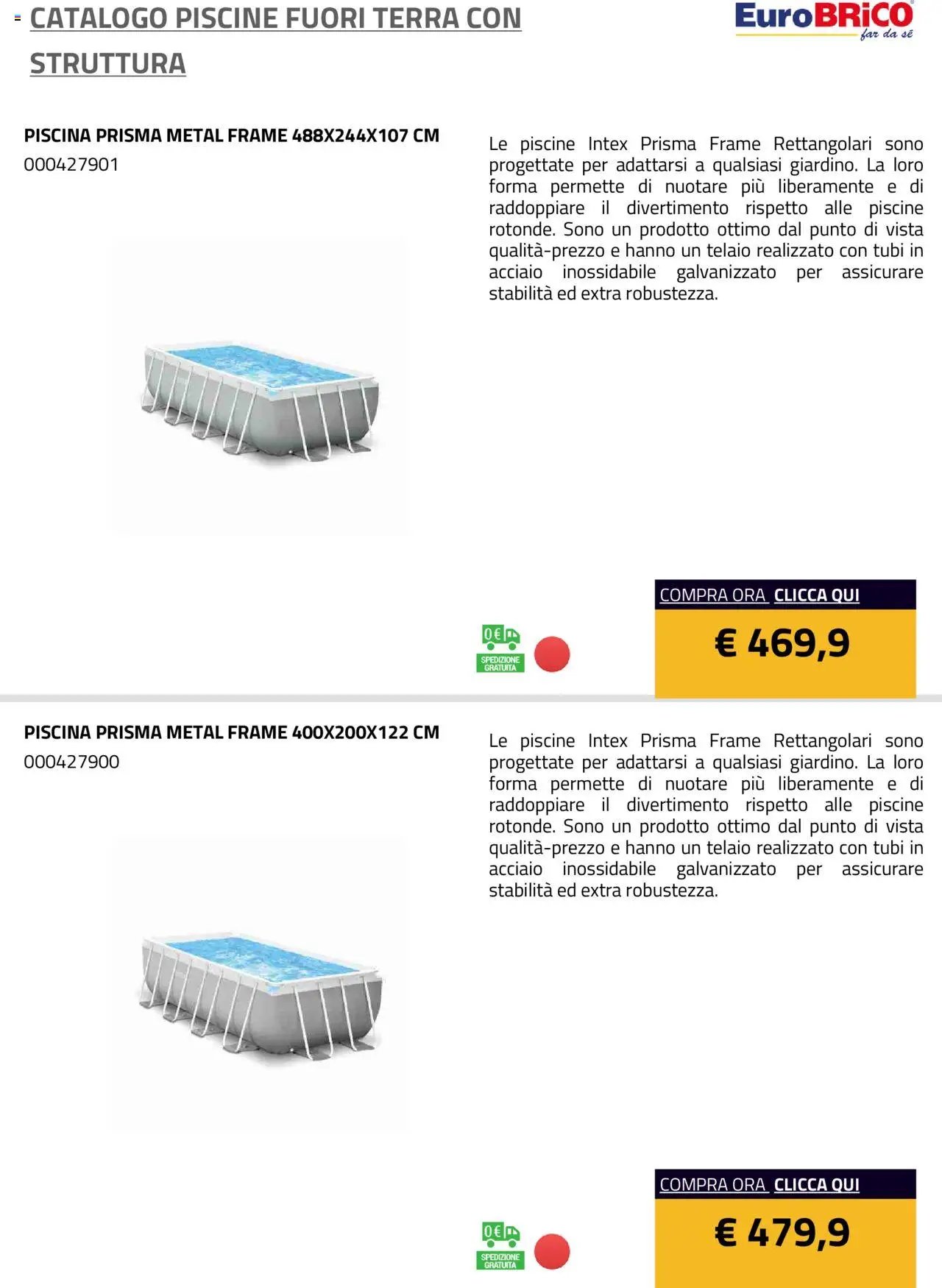 Eurobrico Piscine Fuori Terra con Struttura catalogo