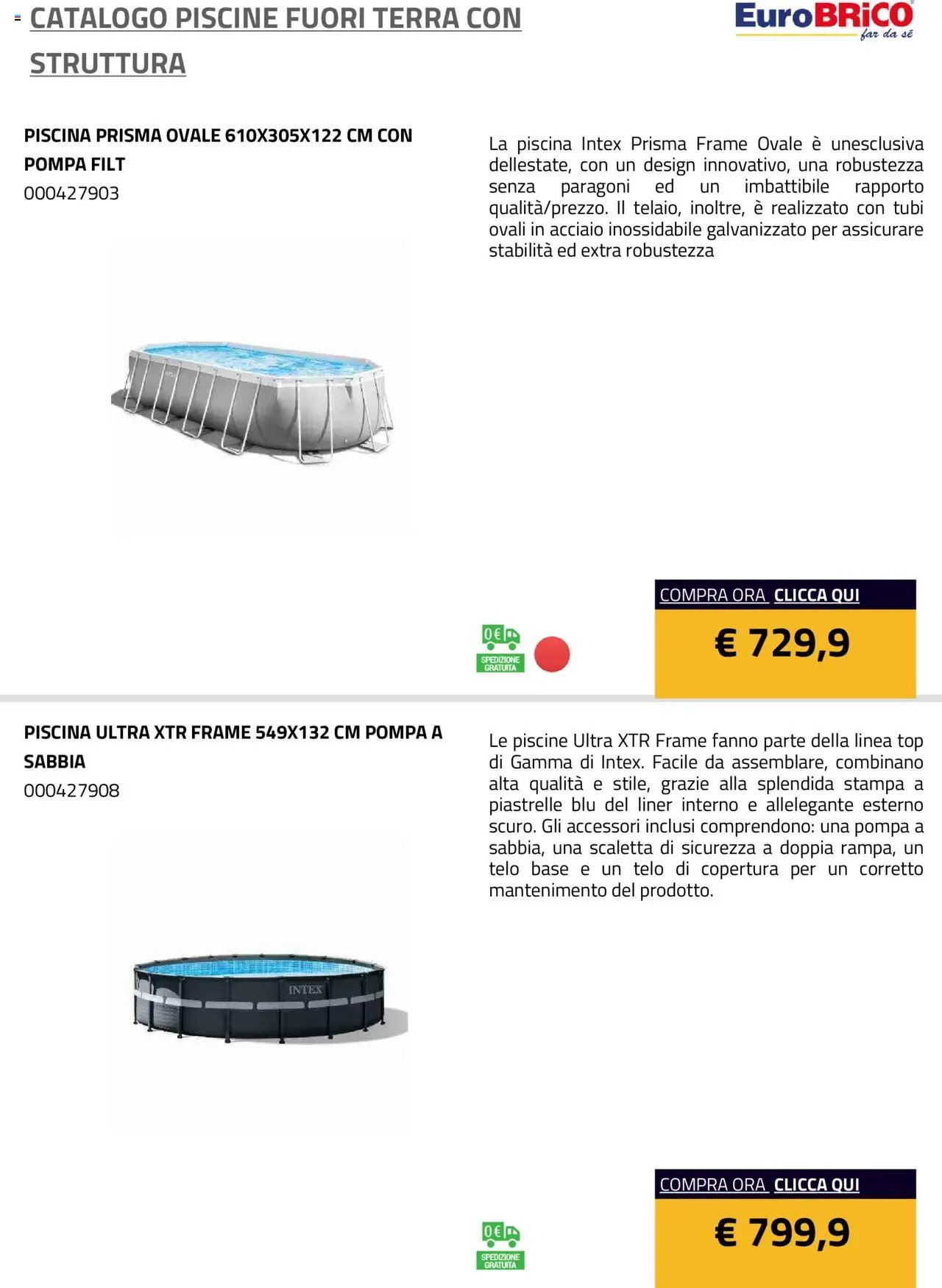 Eurobrico Piscine Fuori Terra con Struttura catalogo