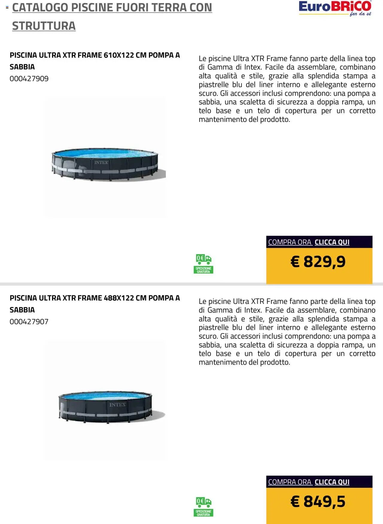 Eurobrico Piscine Fuori Terra con Struttura catalogo