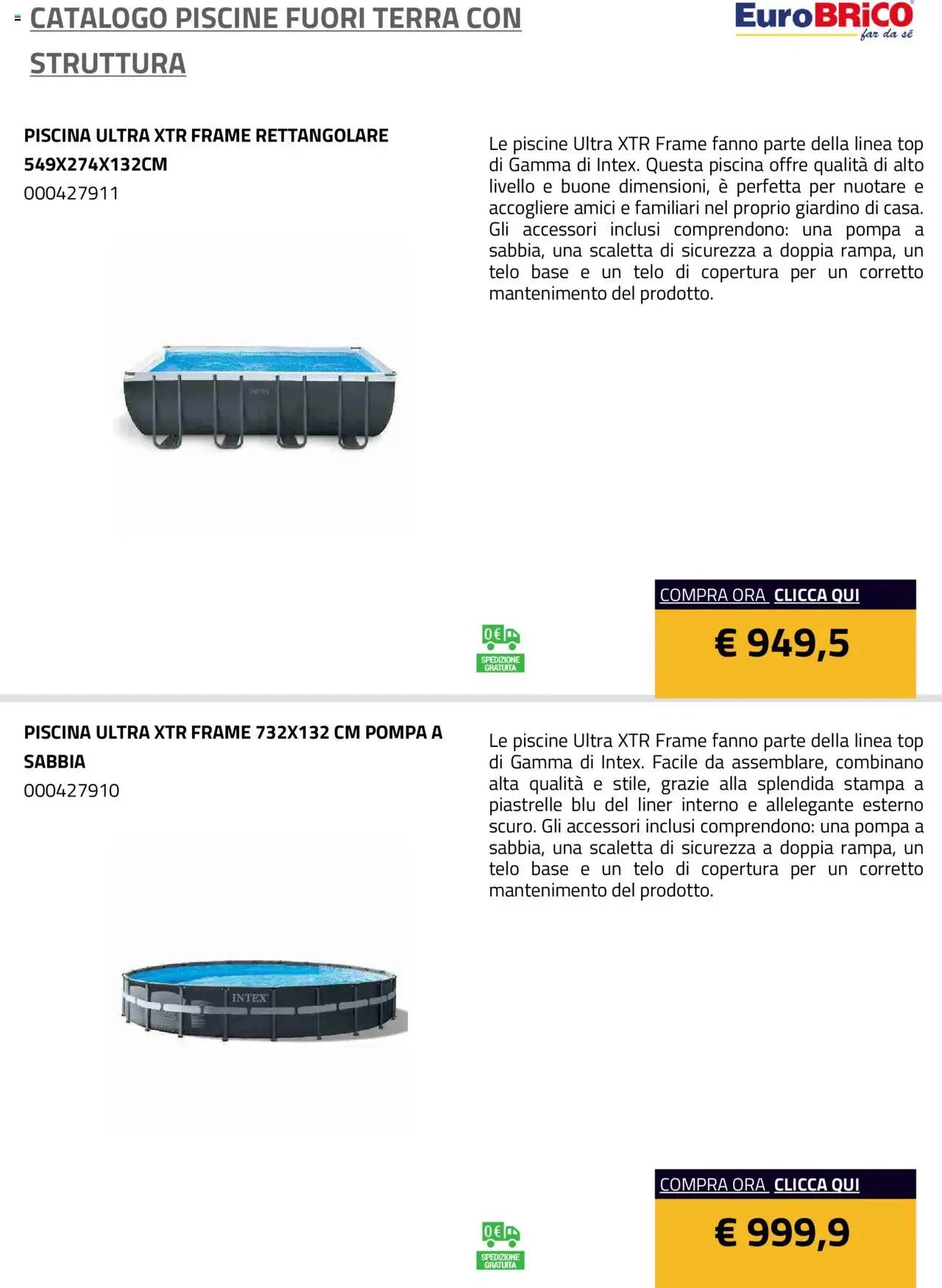 Eurobrico Piscine Fuori Terra con Struttura catalogo