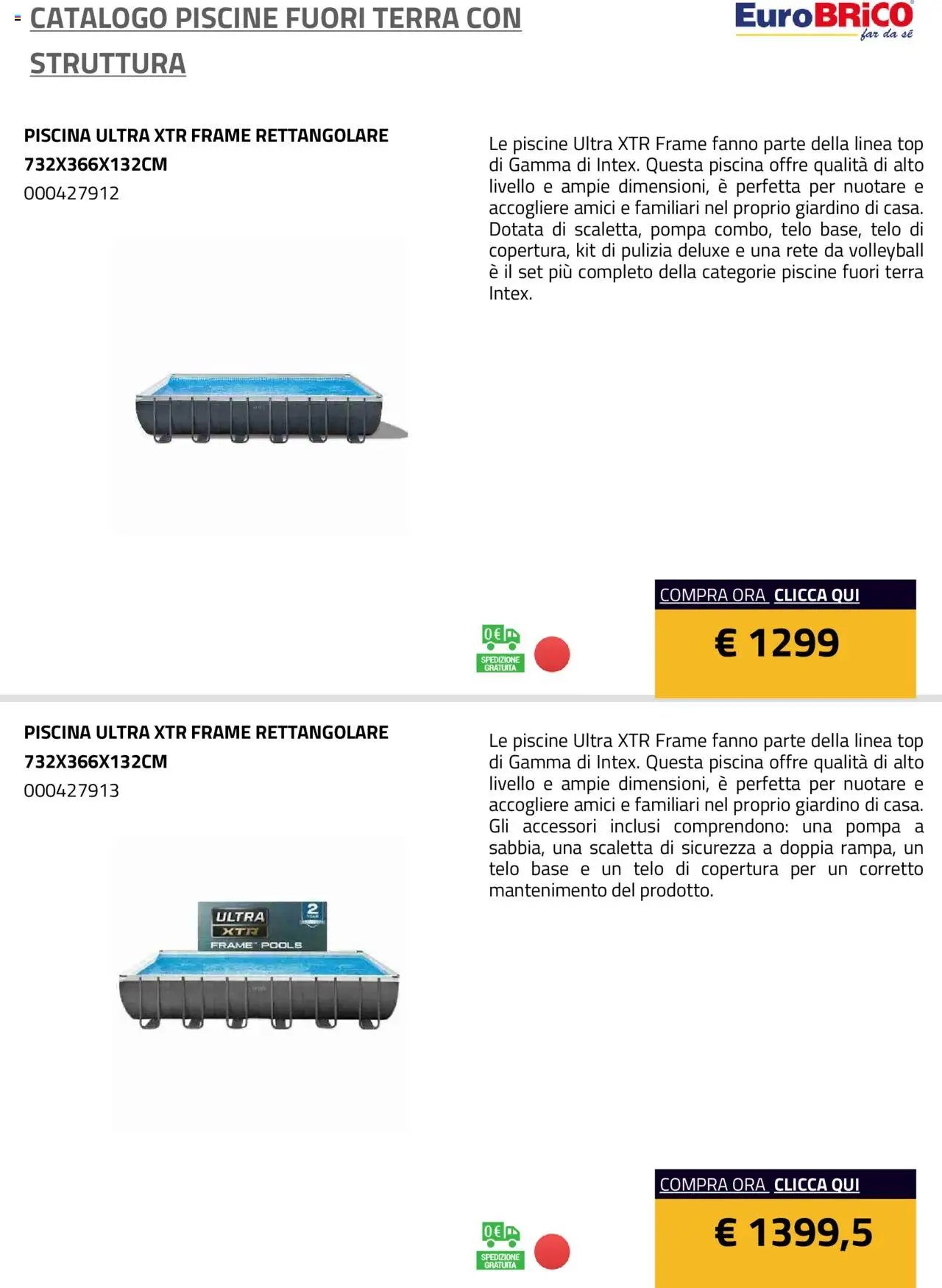Eurobrico Piscine Fuori Terra con Struttura catalogo