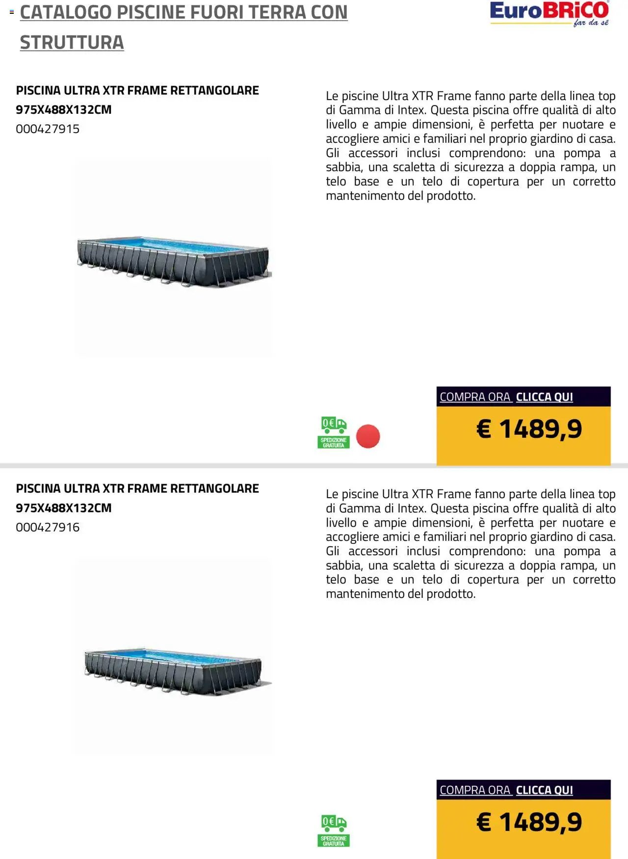 Eurobrico Piscine Fuori Terra con Struttura catalogo