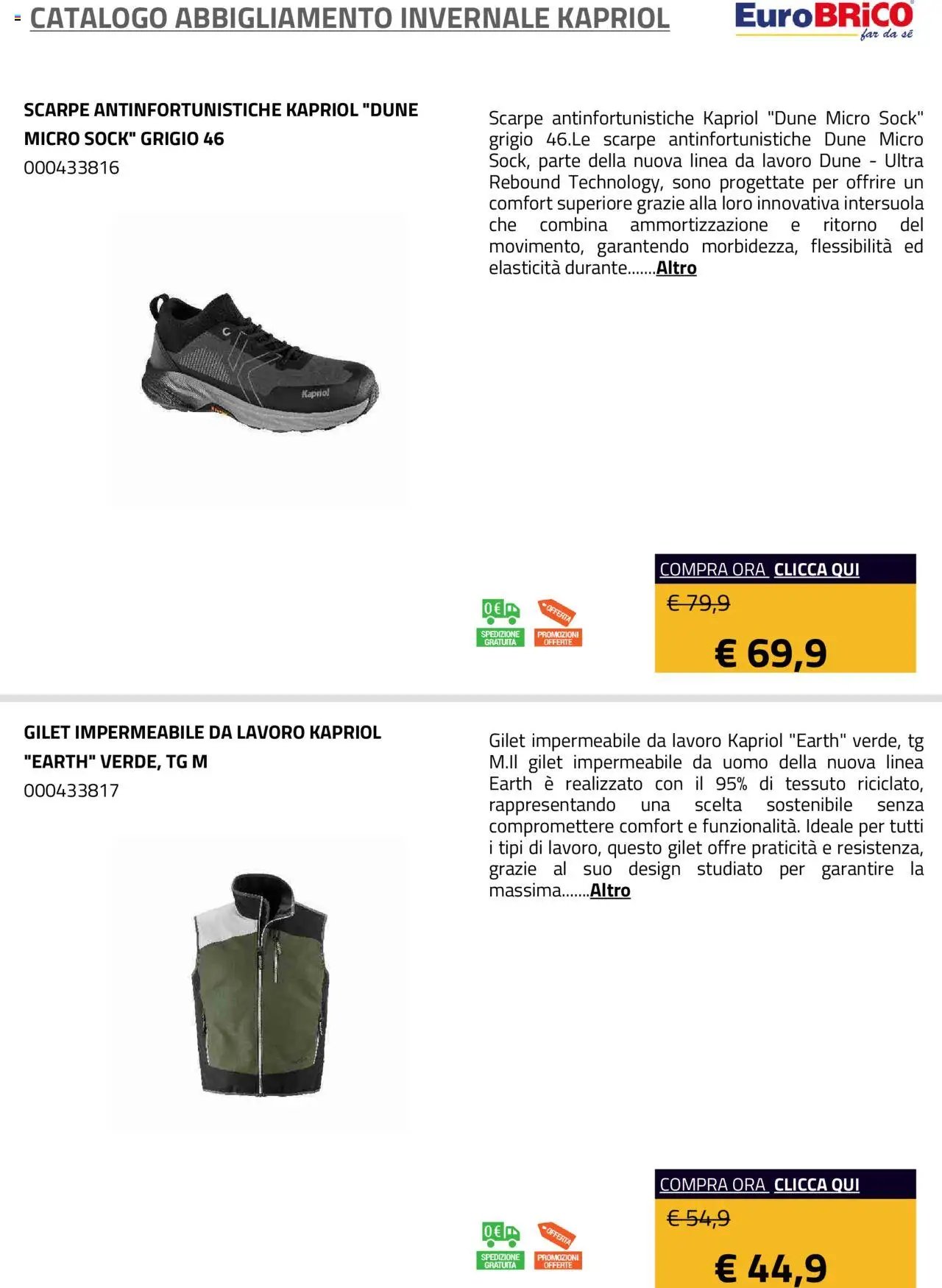 Eurobrico Abbigliamento Invernale Kapriol catalogo