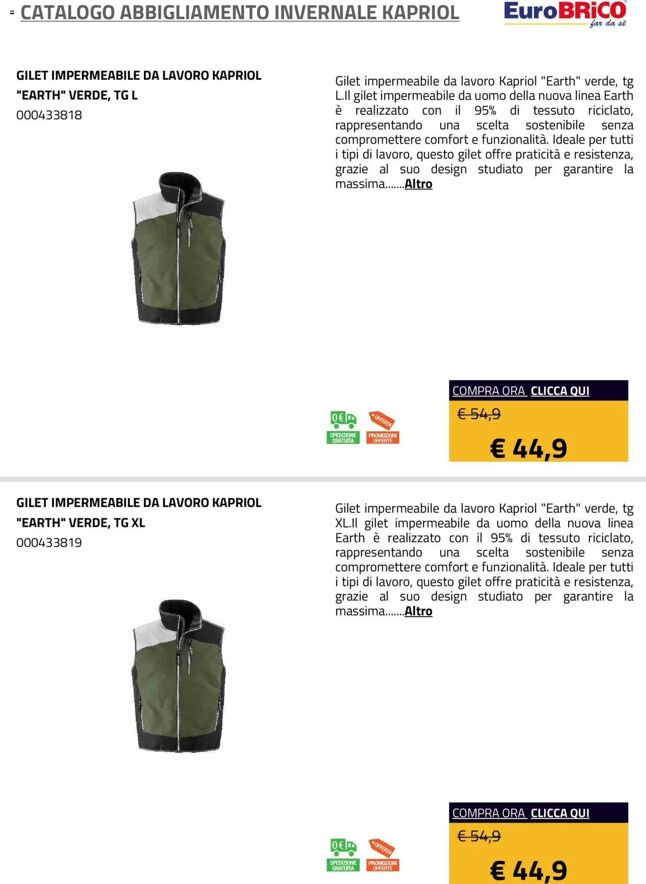 Eurobrico Abbigliamento Invernale Kapriol catalogo