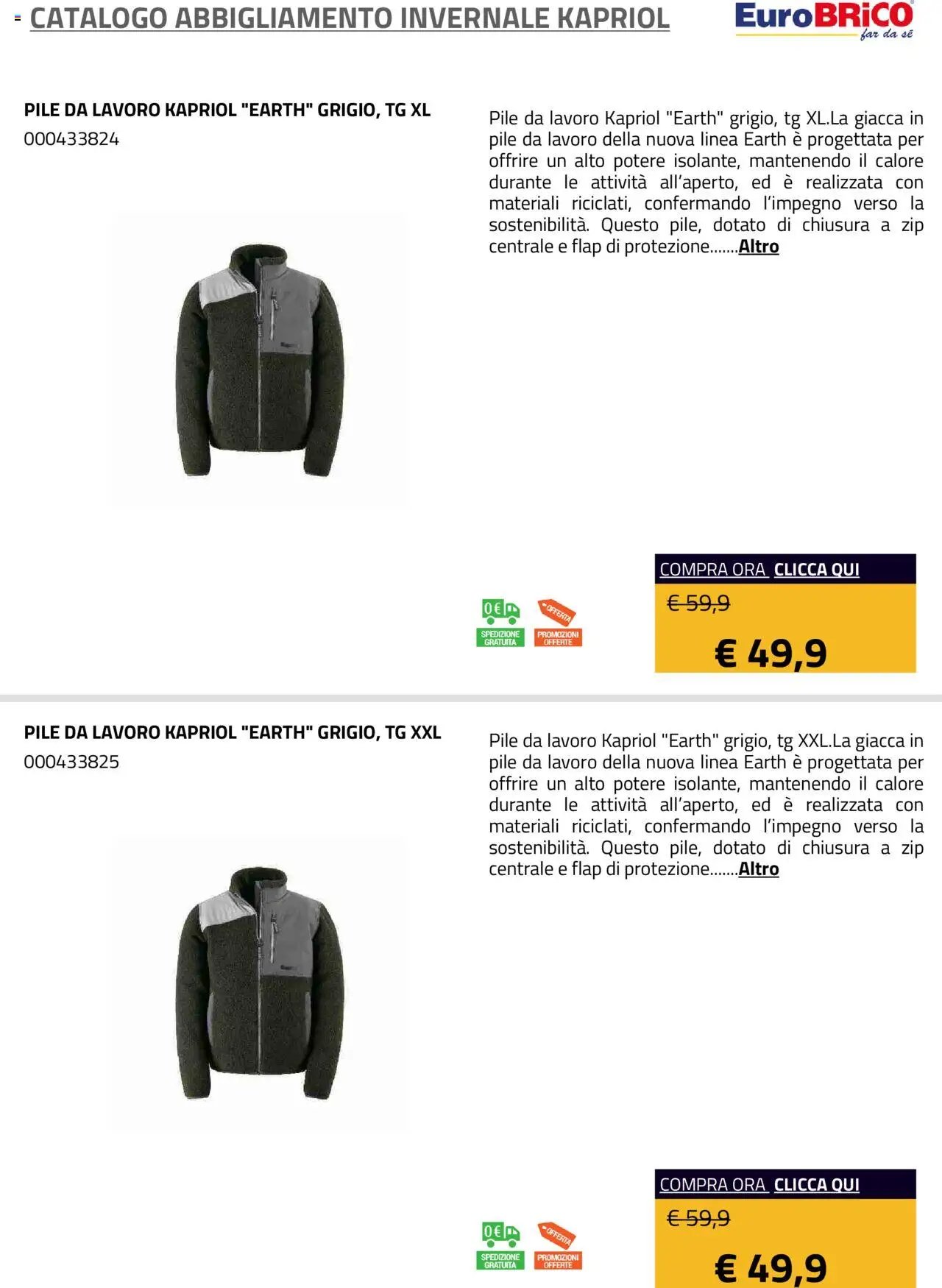 Eurobrico Abbigliamento Invernale Kapriol catalogo