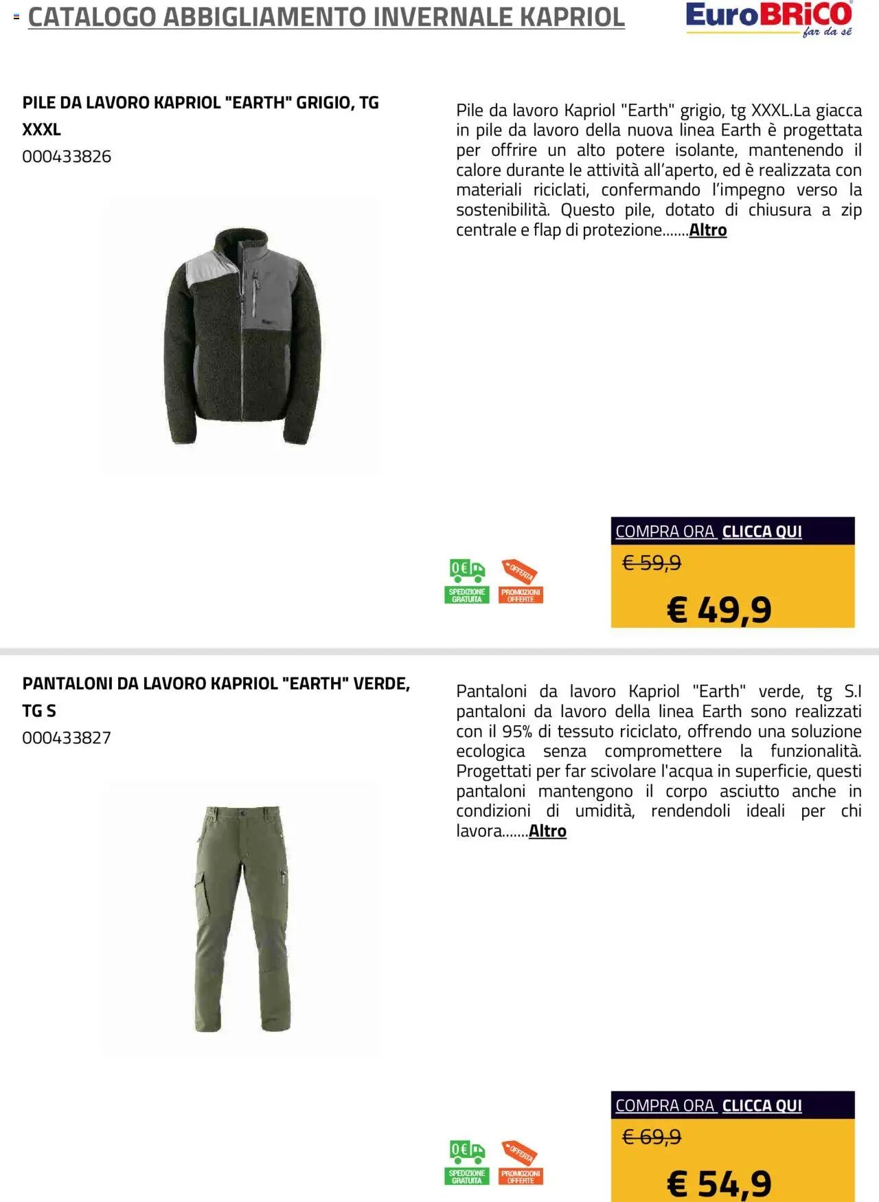 Eurobrico Abbigliamento Invernale Kapriol catalogo