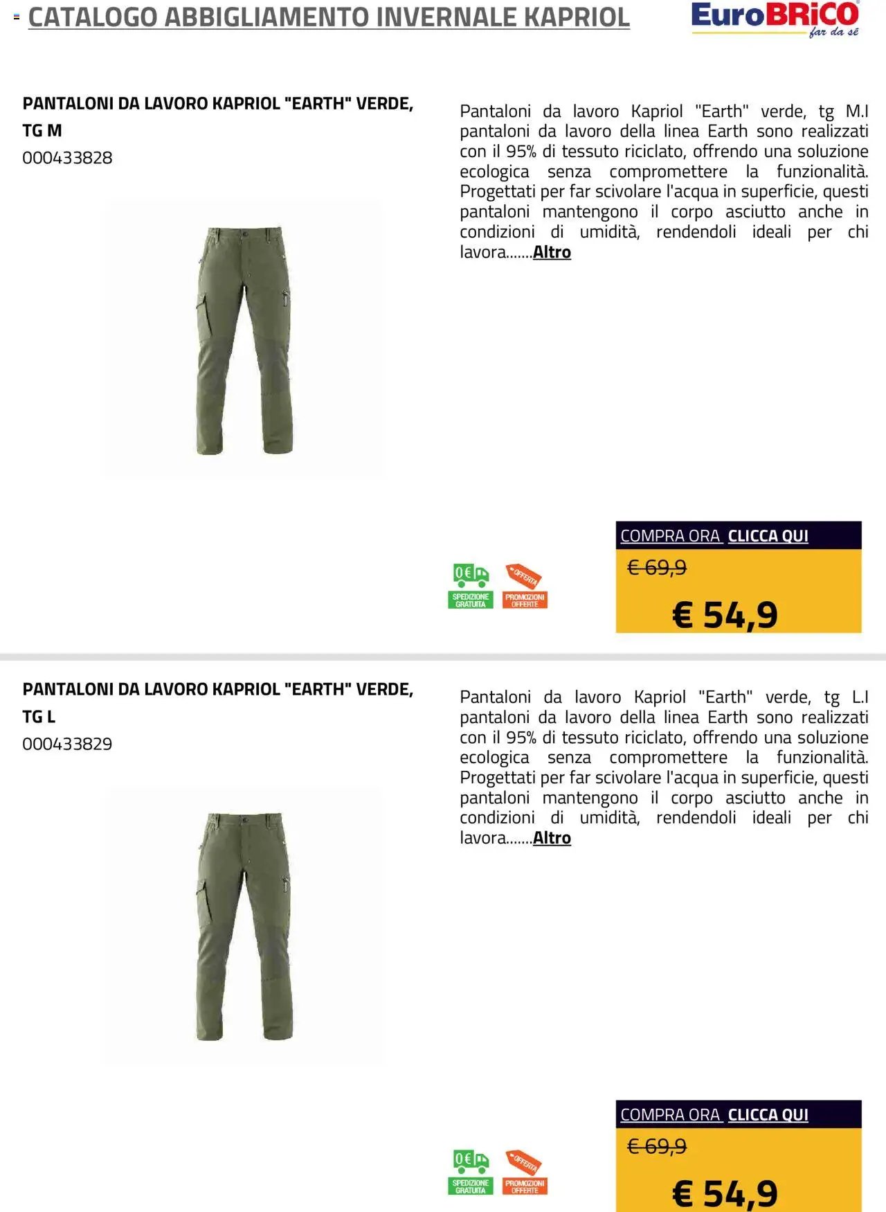 Eurobrico Abbigliamento Invernale Kapriol catalogo