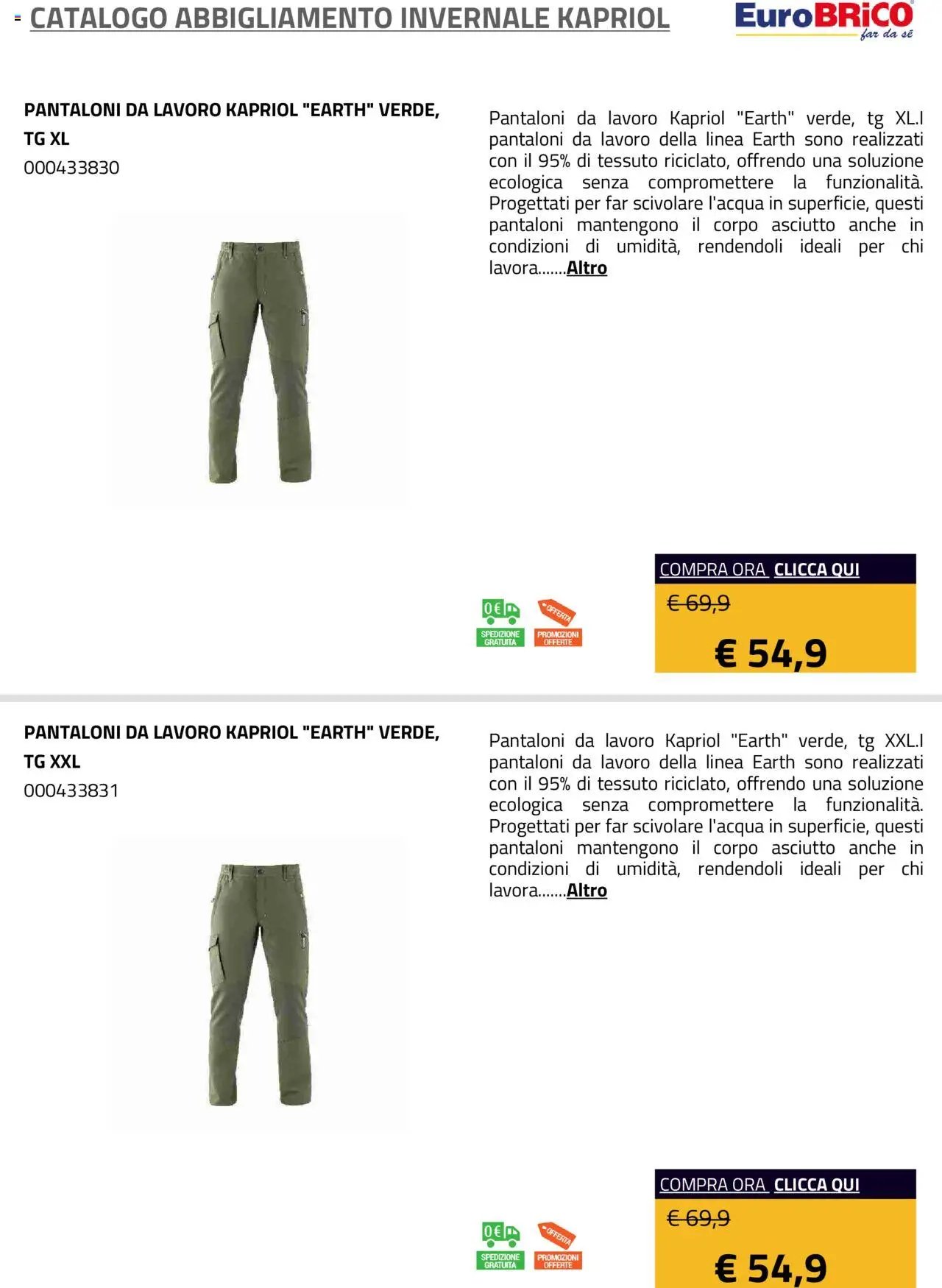 Eurobrico Abbigliamento Invernale Kapriol catalogo