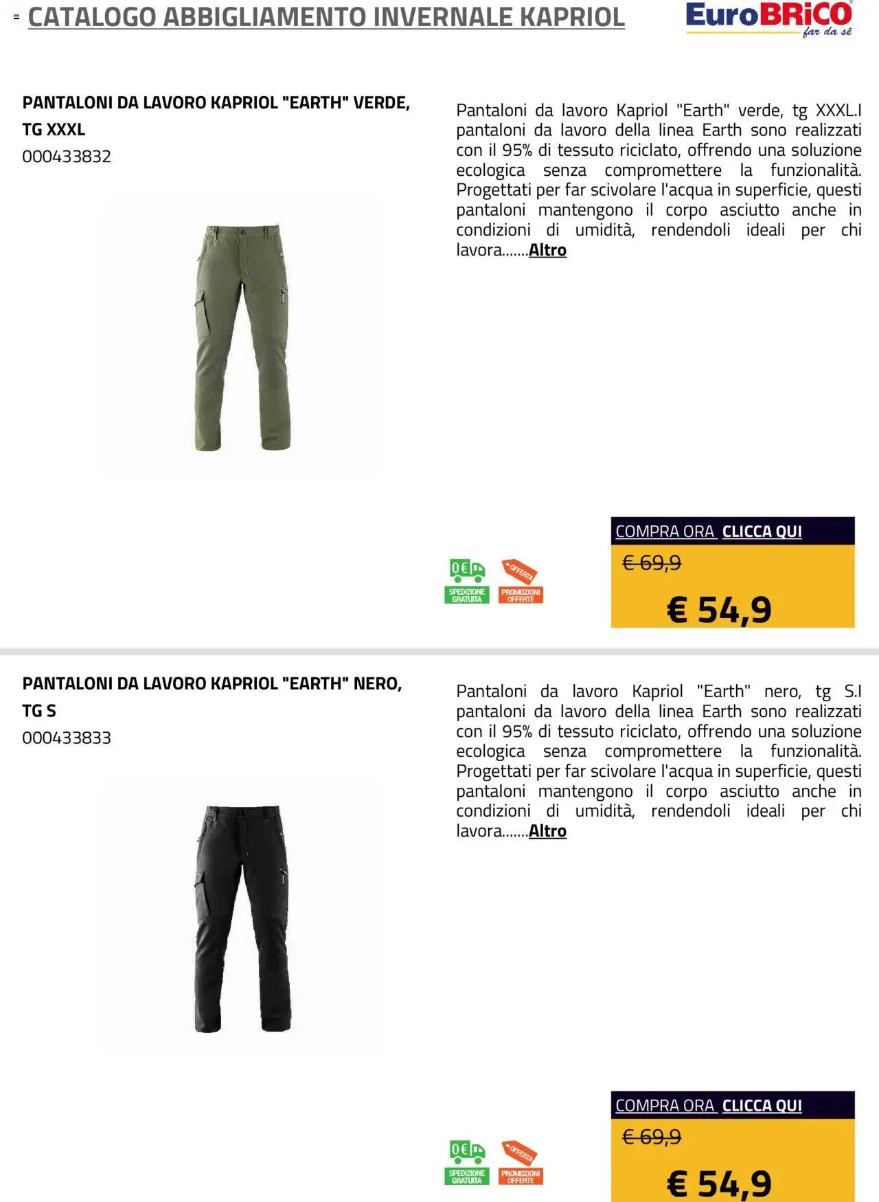 Eurobrico Abbigliamento Invernale Kapriol catalogo