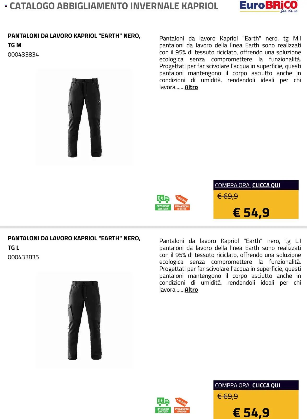 Eurobrico Abbigliamento Invernale Kapriol catalogo