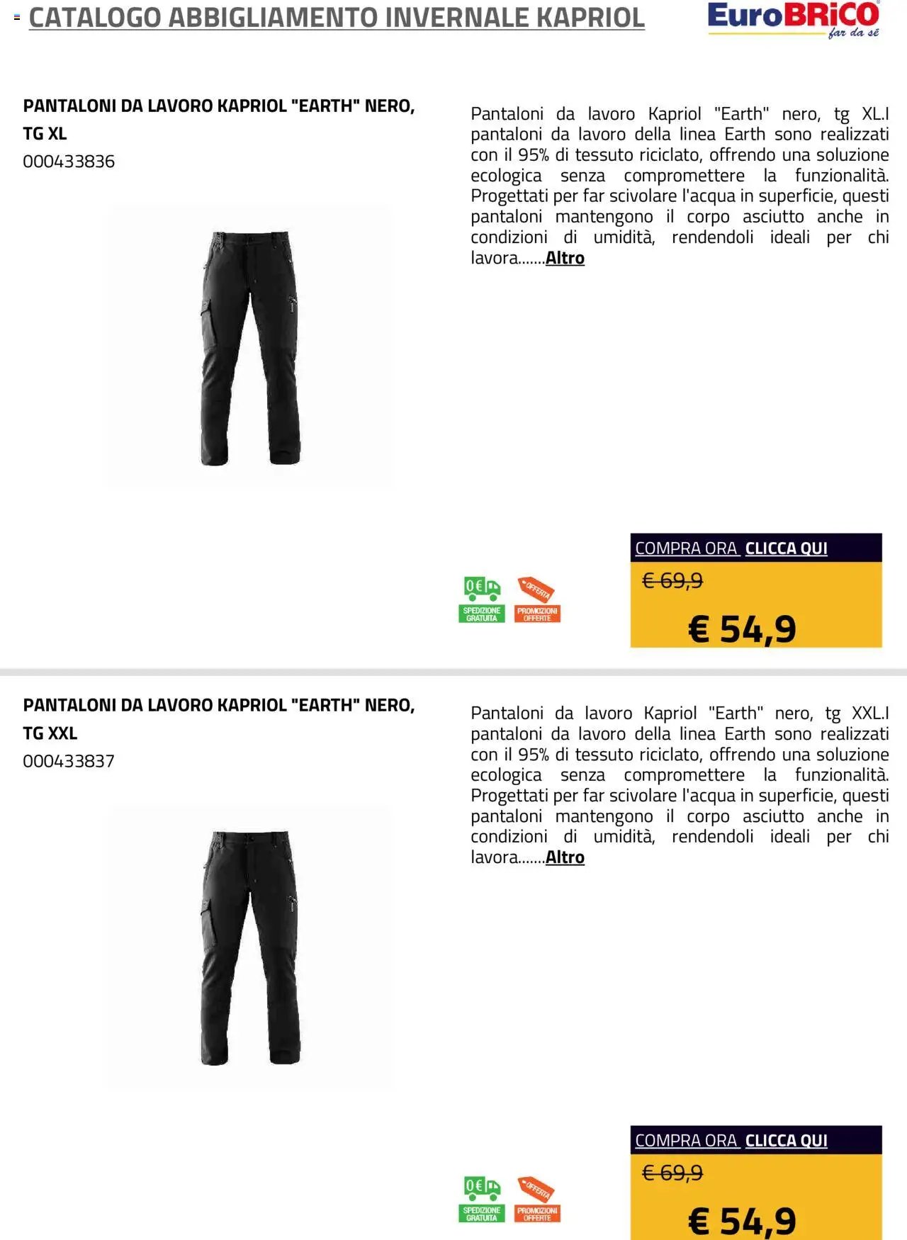 Eurobrico Abbigliamento Invernale Kapriol catalogo