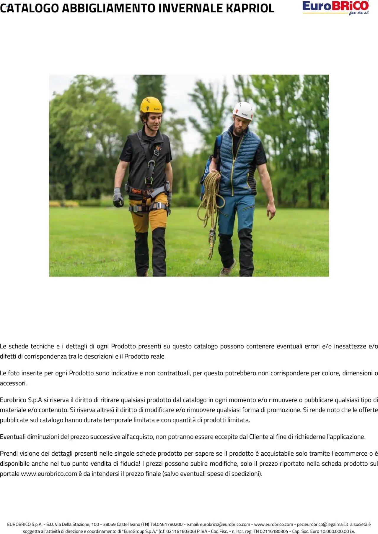 Eurobrico Abbigliamento Invernale Kapriol catalogo