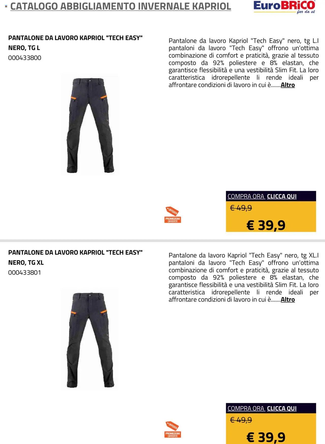 Eurobrico Abbigliamento Invernale Kapriol catalogo
