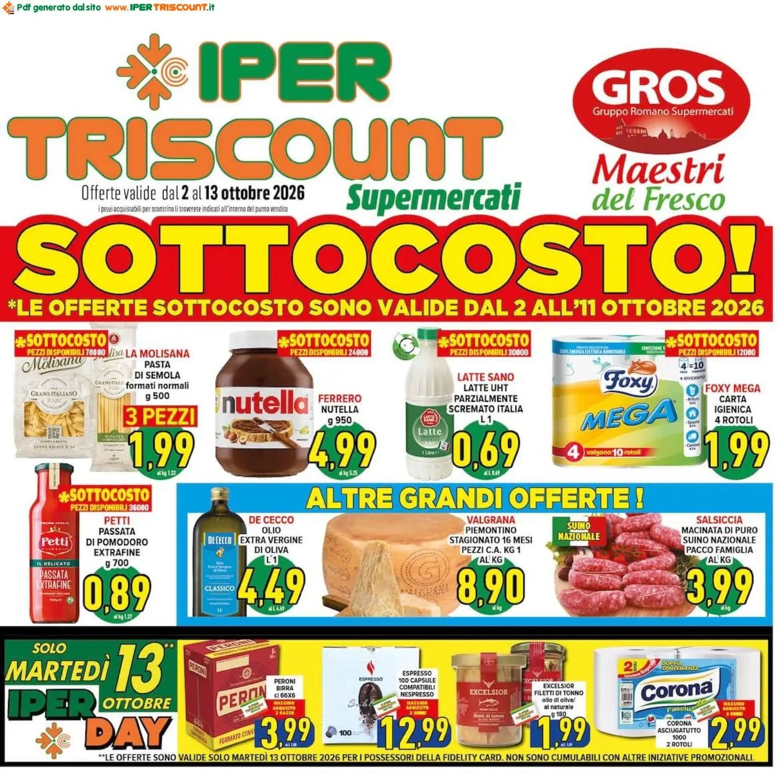 Ipertriscount volantino Ariccia