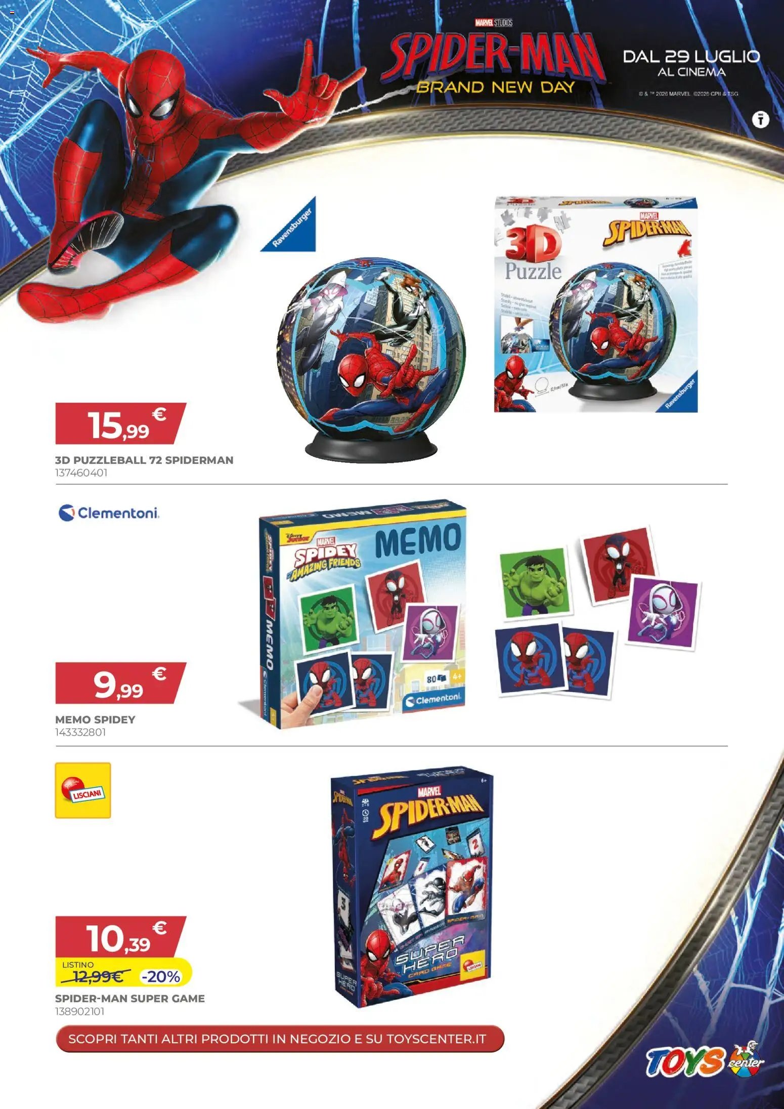 Toys Center volantino Spider-Man
