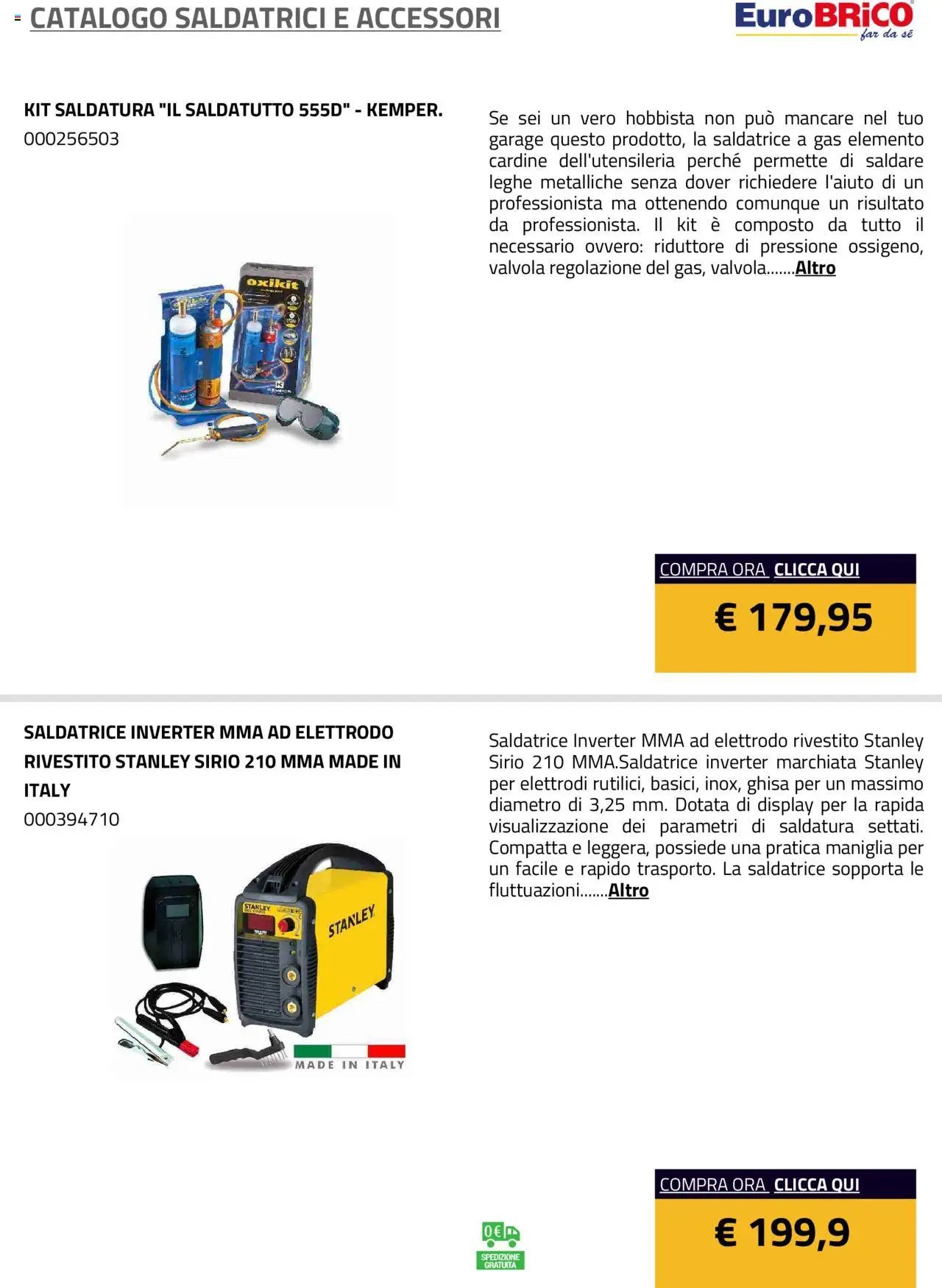 Eurobrico Saldatrici e accessori catalogo