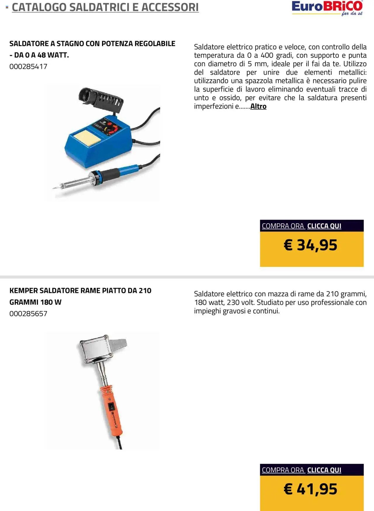 Eurobrico Saldatrici e accessori catalogo
