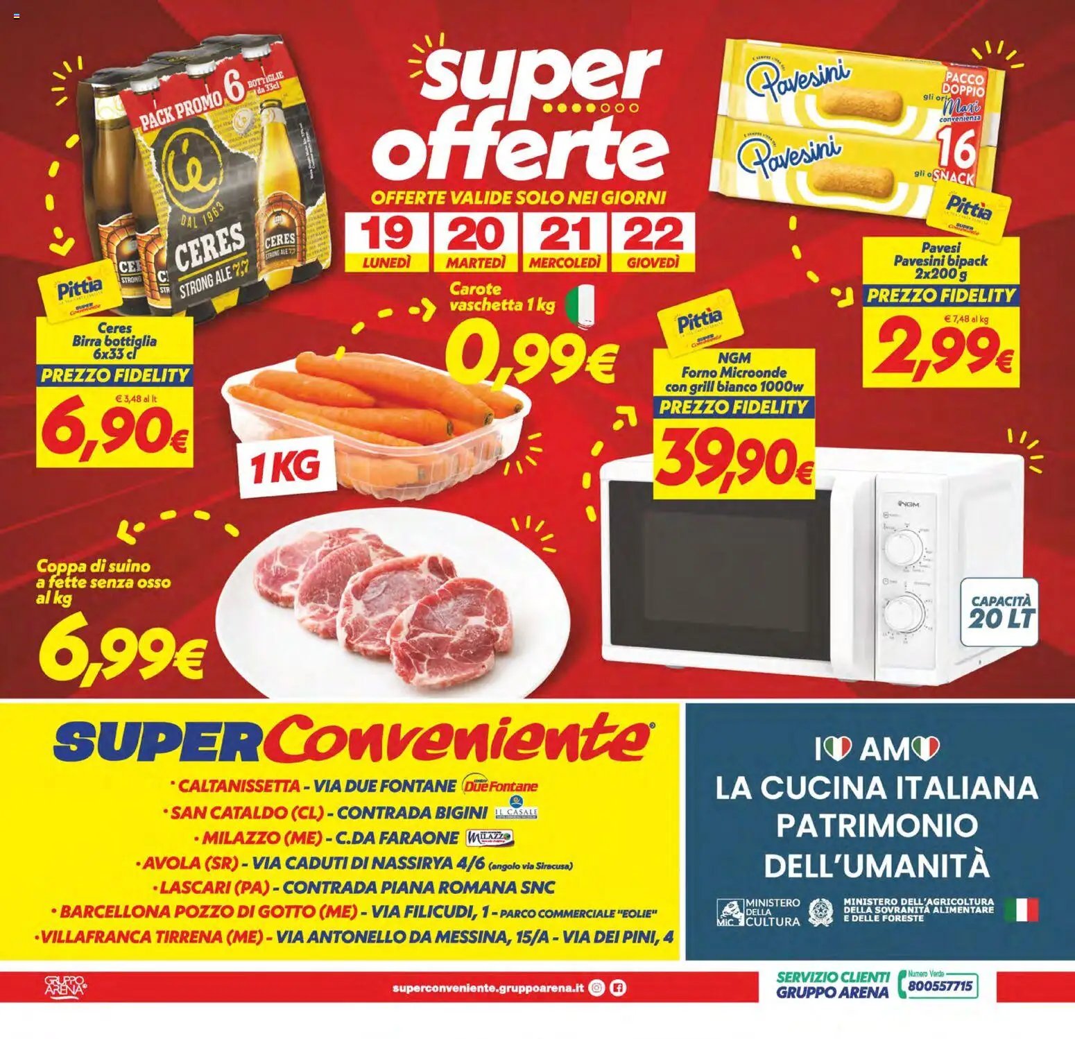 SuperConveniente volantino Caltanissetta, San Cataldo, Avola, Lascari, Milazzo, Barcellona