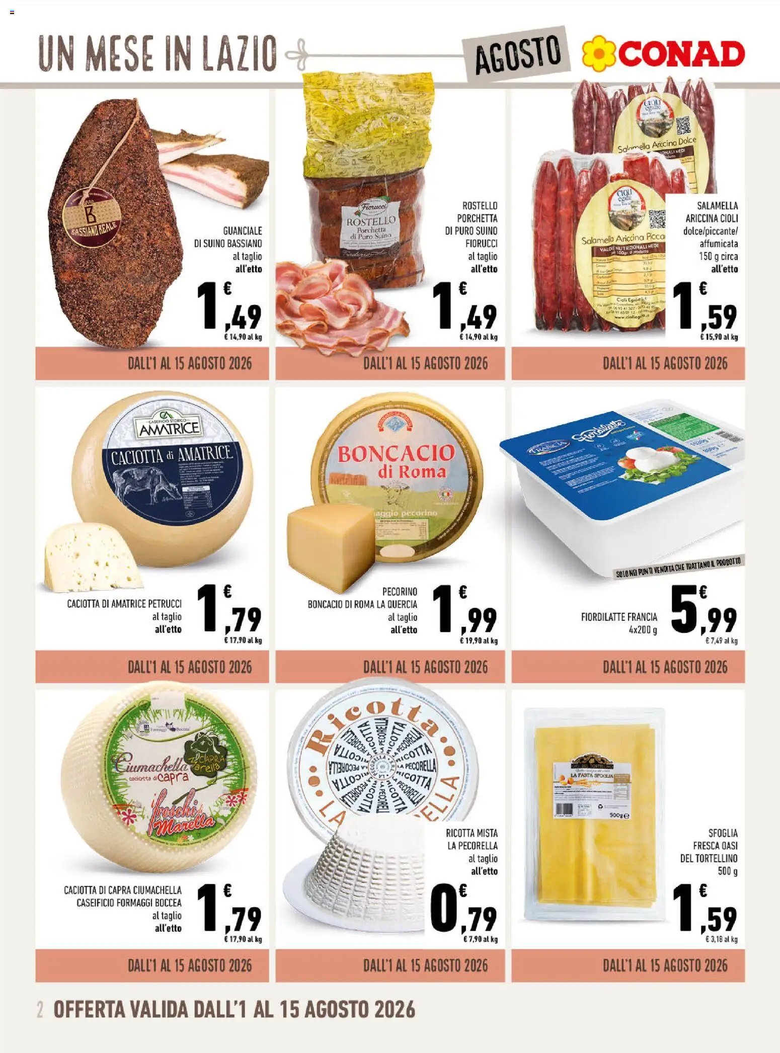Spazio Conad volantino Un Mese in Lazio