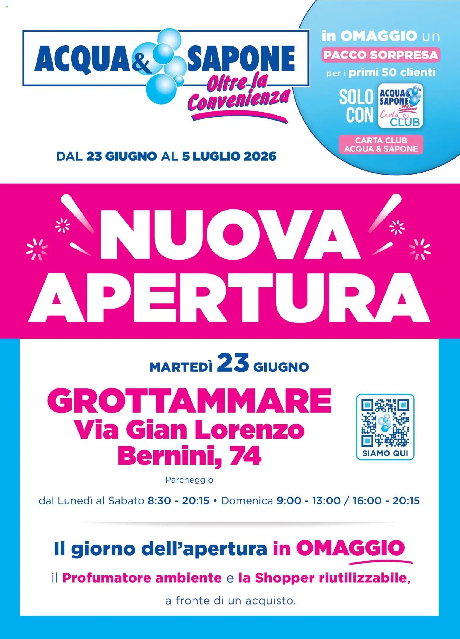 Acqua e Sapone volantino Nuova Apertura Grottammare