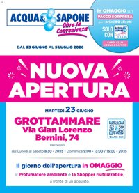 Acqua e Sapone volantino Nuova Apertura Grottammare