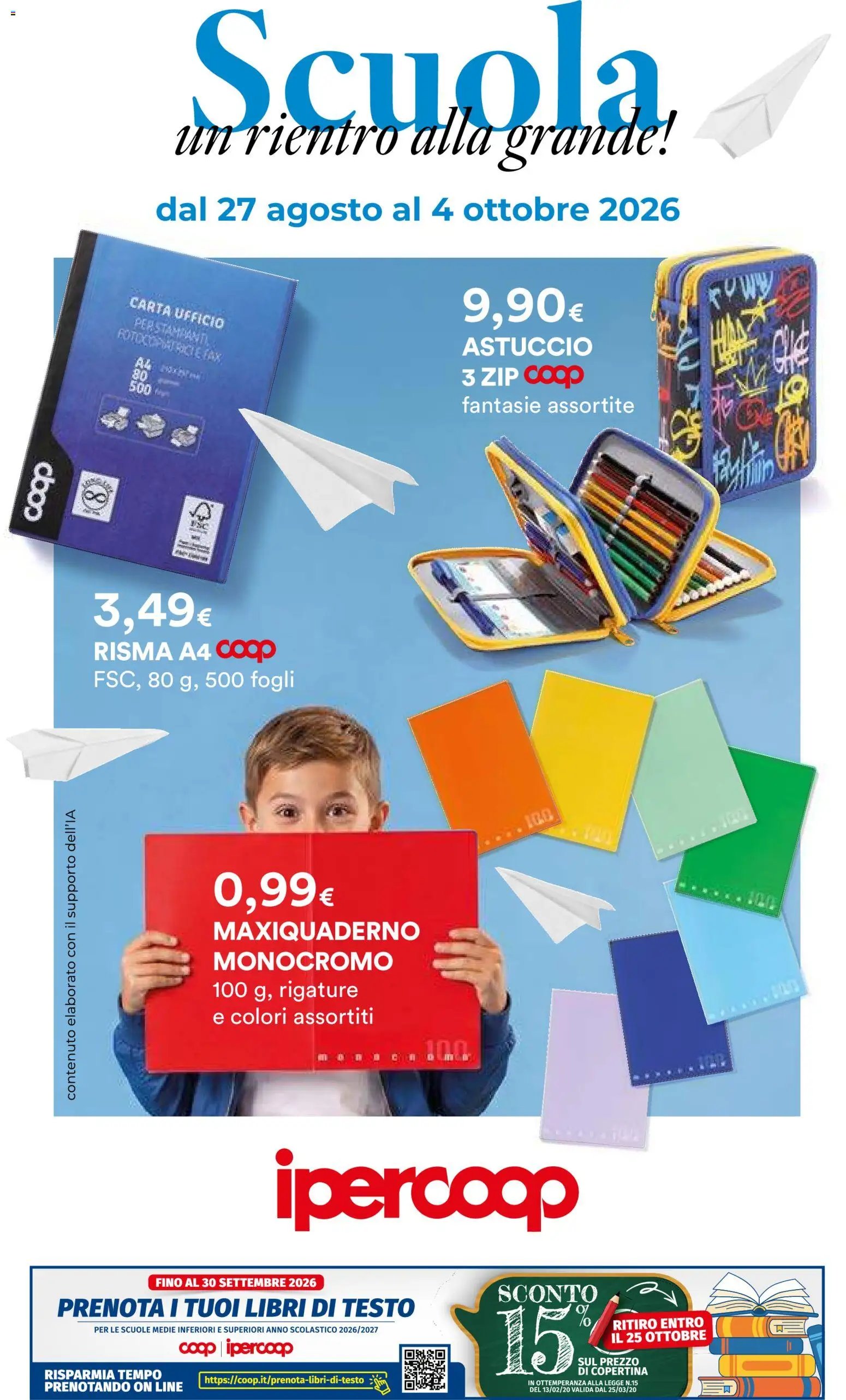 Ipercoop volantino Scuola Lombardia