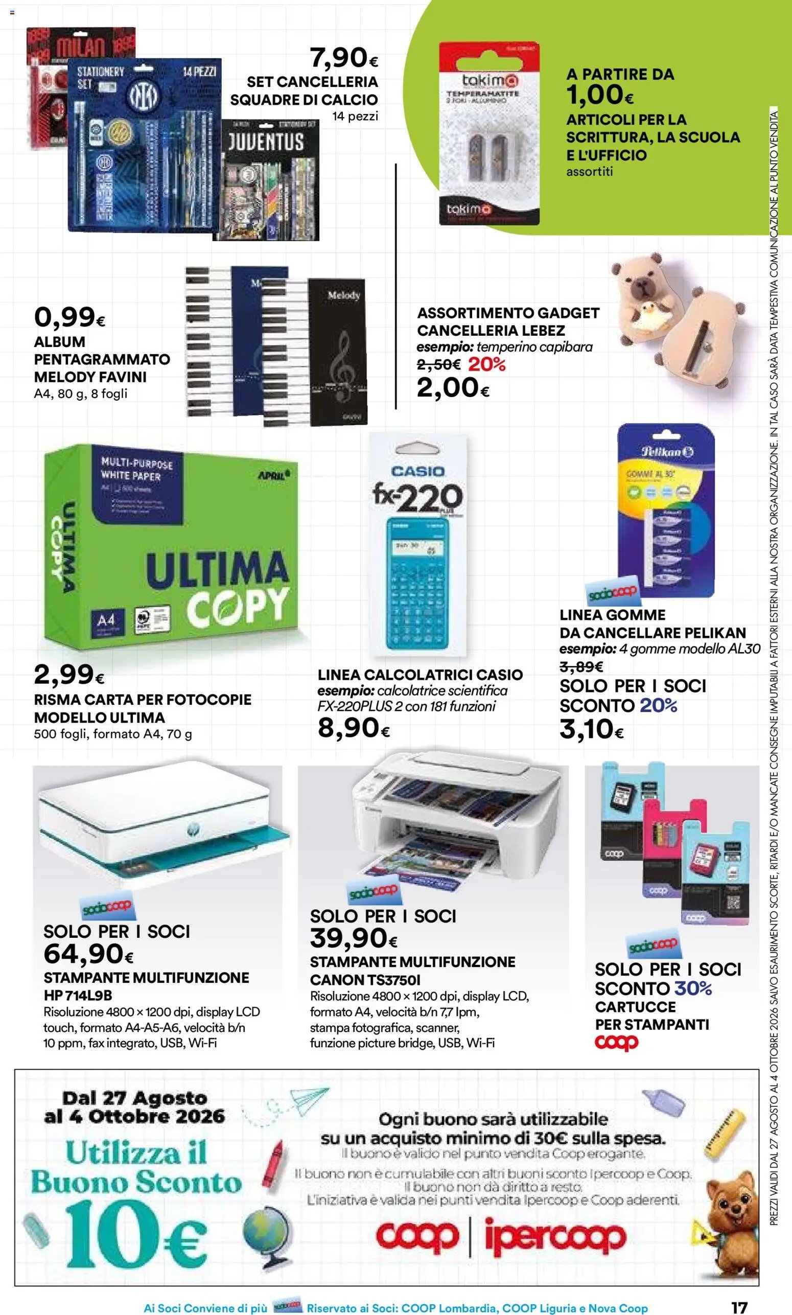 Ipercoop volantino Scuola Lombardia