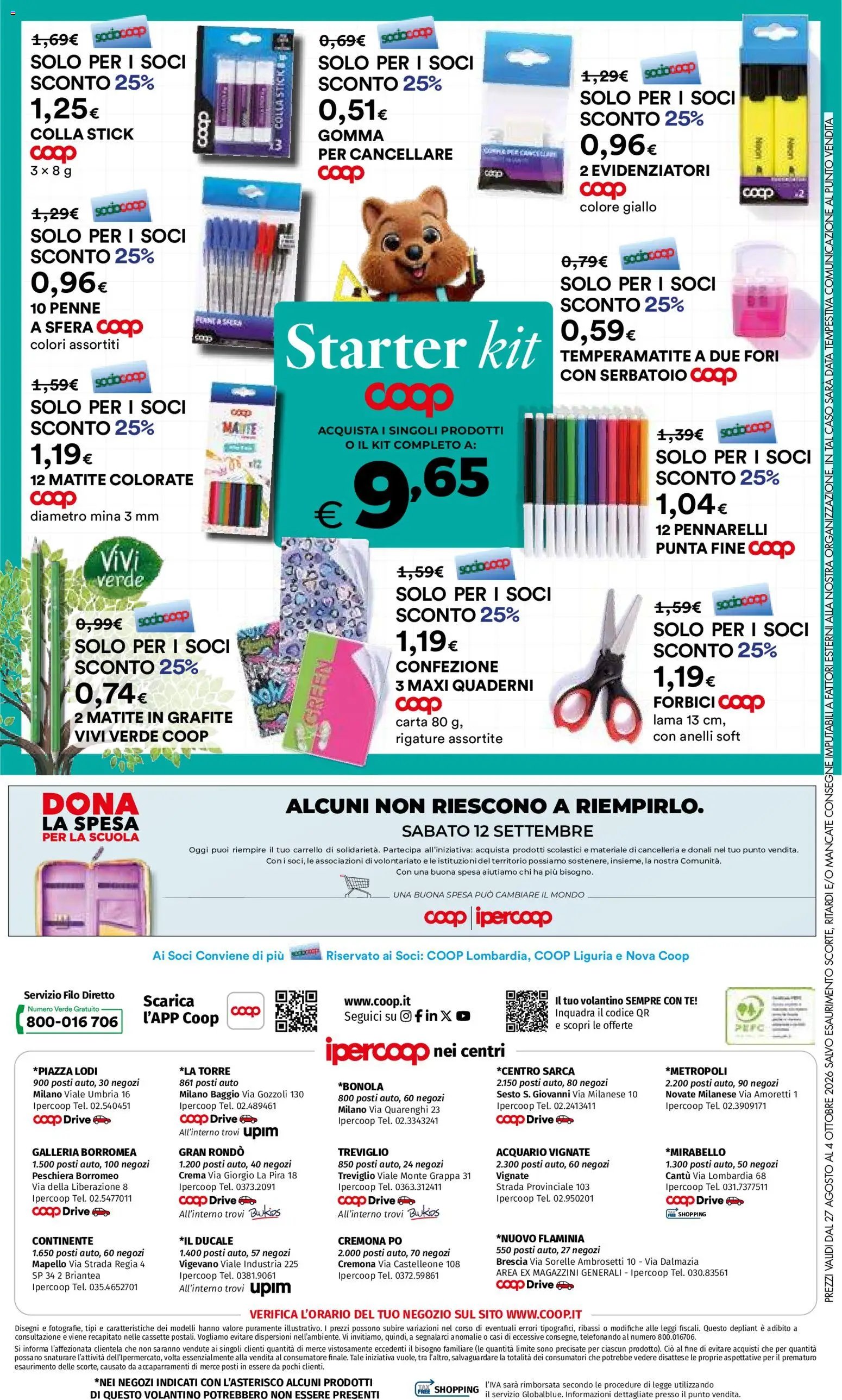 Ipercoop volantino Scuola Lombardia