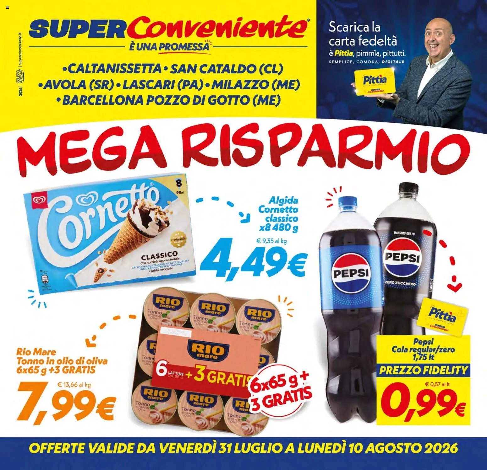SuperConveniente volantino Caltanissetta, San Cataldo, Avola, Lascari, Milazzo, Barcellona