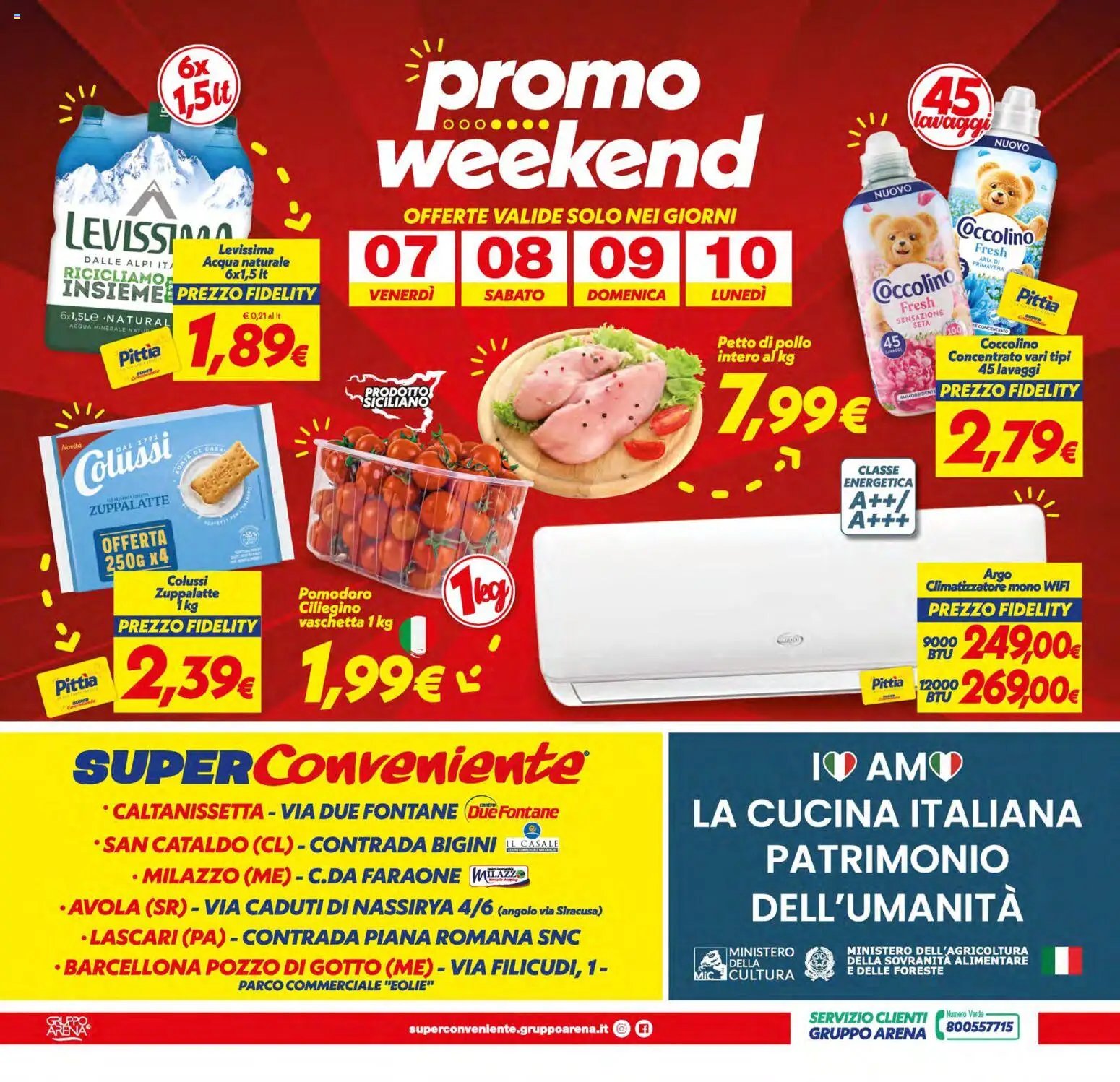 SuperConveniente volantino Caltanissetta, San Cataldo, Avola, Lascari, Milazzo, Barcellona