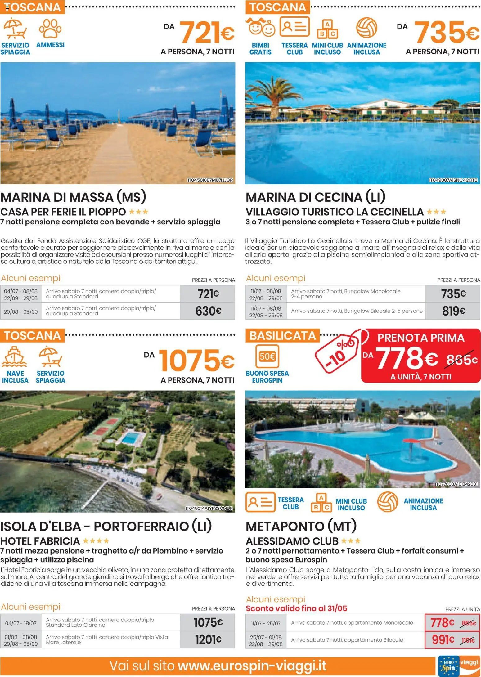 Eurospin volantino Viaggi Sud